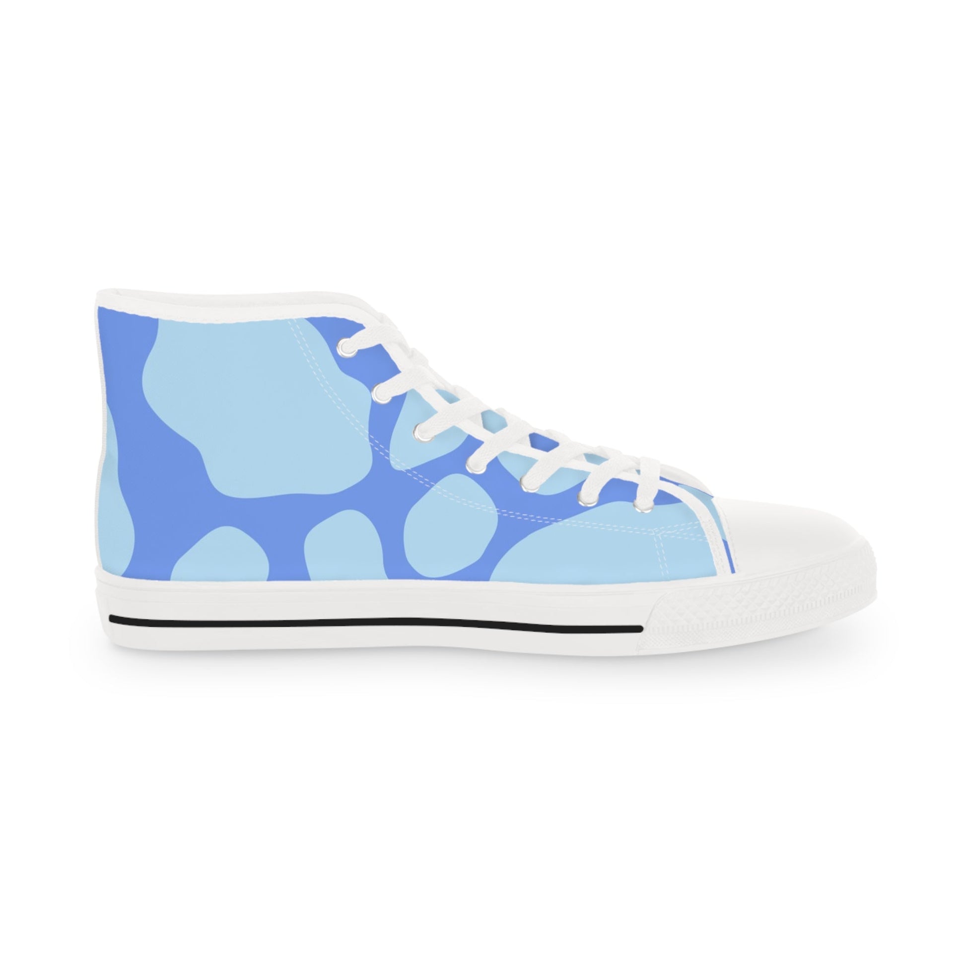 Light Blue Abstract High Top Sneakers, Artsulli - Art is Long, Life is Short, Shoes, , , , , , , 