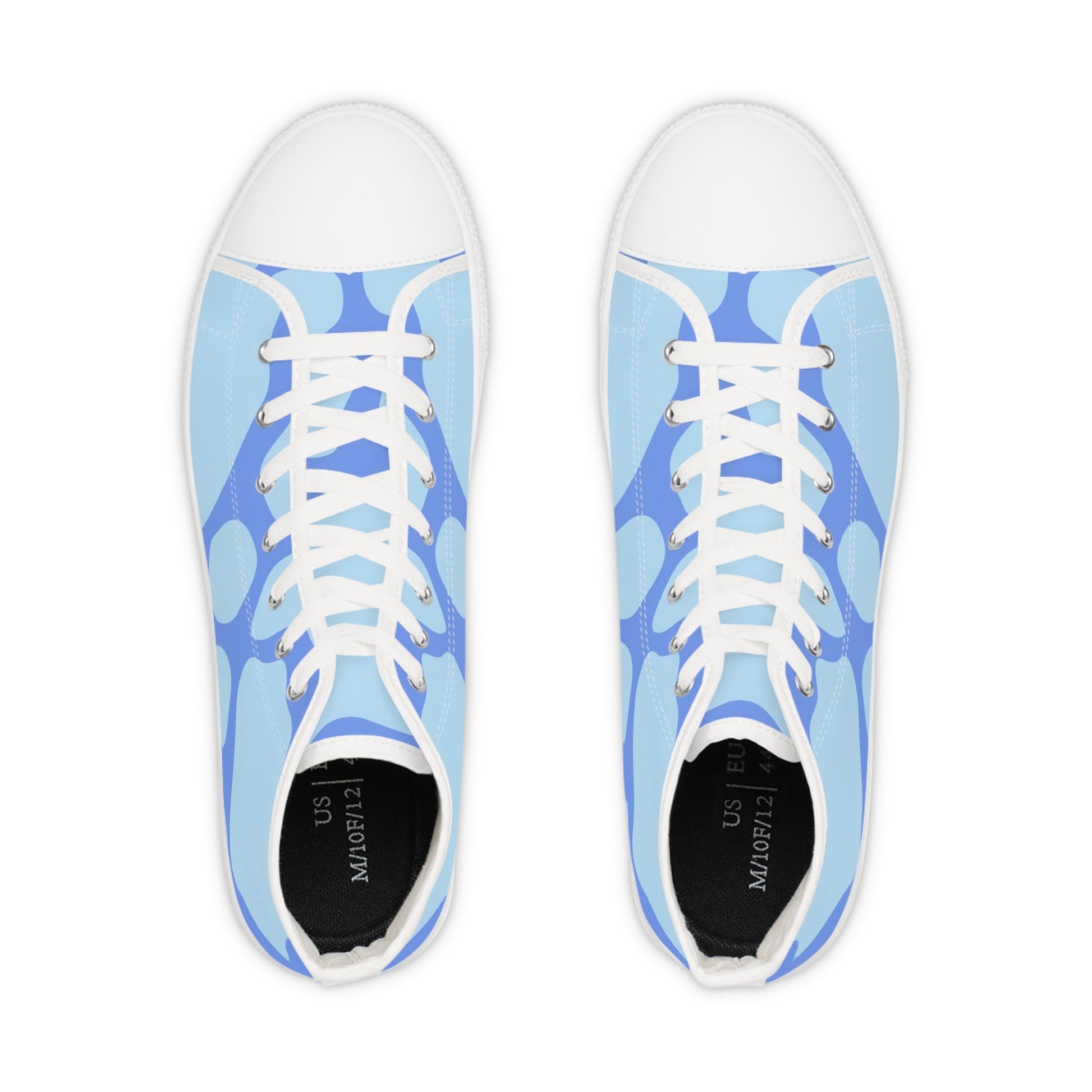 Light Blue Abstract High Top Sneakers, Artsulli - Art is Long, Life is Short, Shoes, , , , , , , 