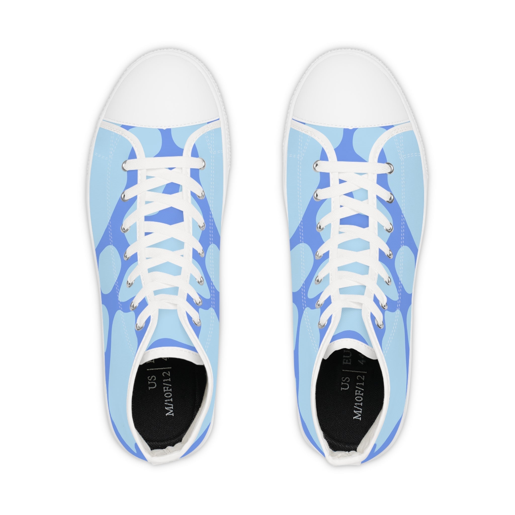Light Blue Abstract High Top Sneakers, Artsulli - Art is Long, Life is Short, Shoes, , , , , , , 