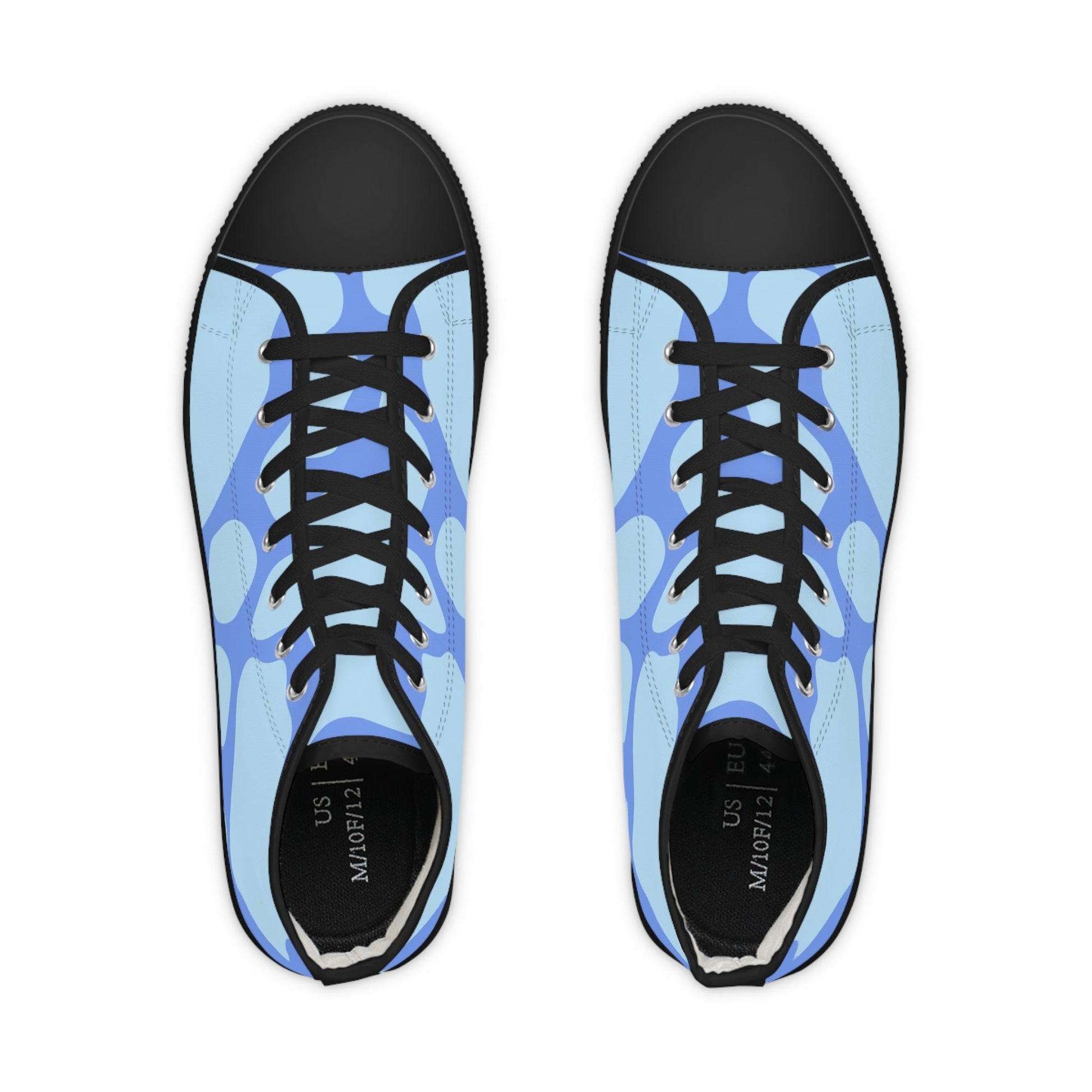 Light Blue Abstract High Top Sneakers, Artsulli - Art is Long, Life is Short, Shoes, , , , , , , 