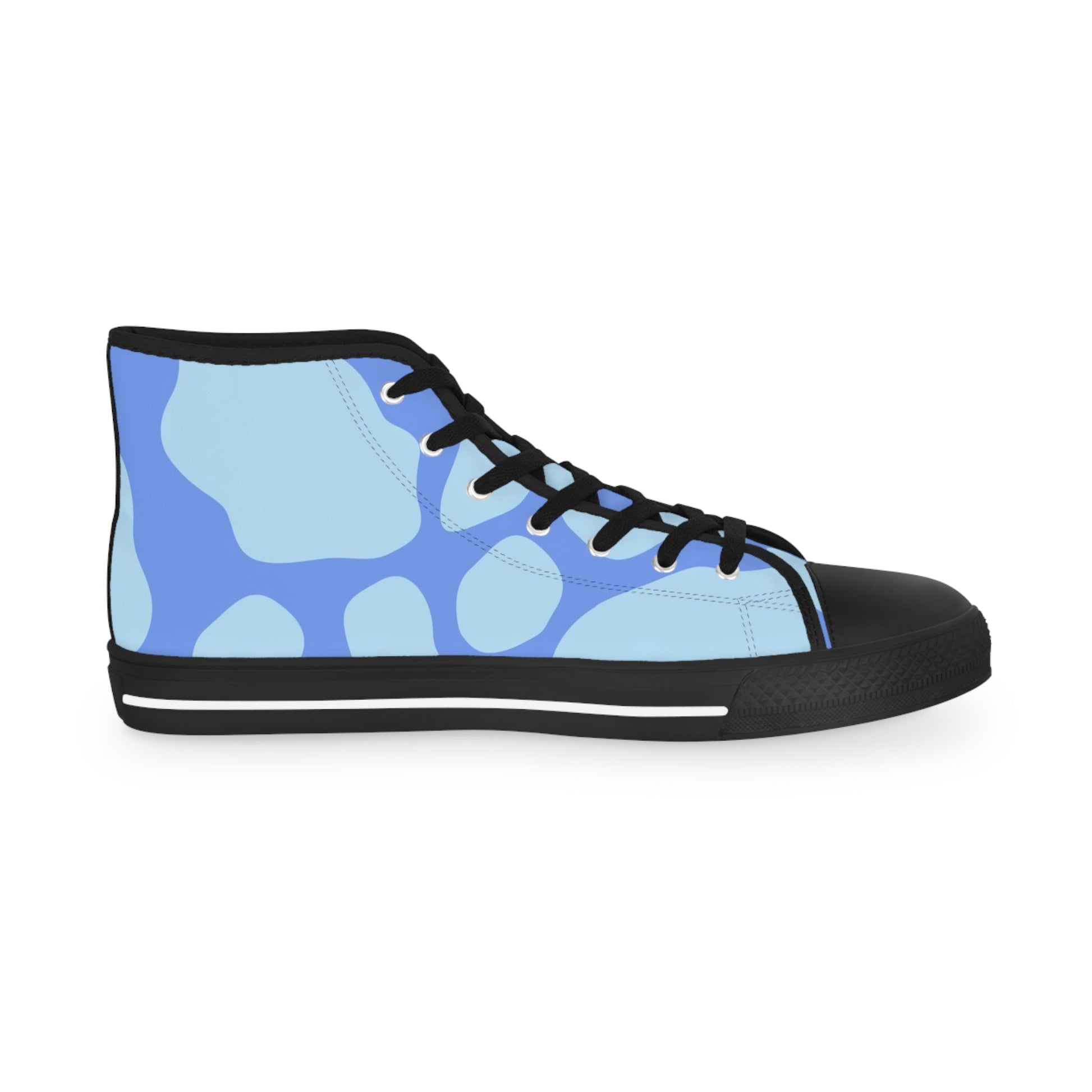 Light Blue Abstract High Top Sneakers, Artsulli - Art is Long, Life is Short, Shoes, , , , , , , 