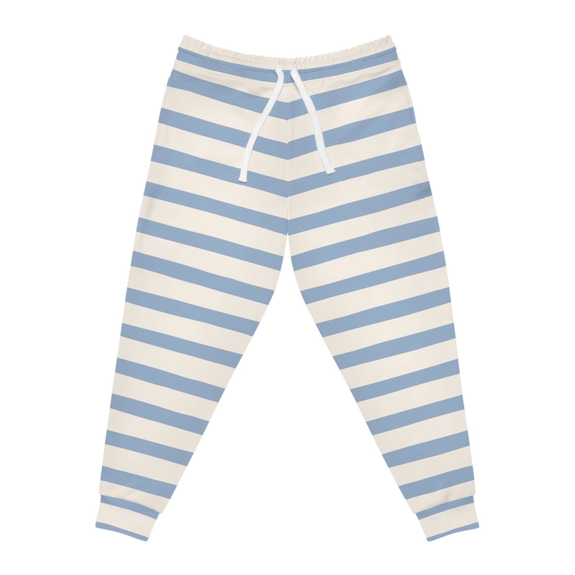 Light Blue and Off-White Striped Joggers, Artsulli - Art is Long, Life is Short, All Over Prints, Size, S, Color, Seam thread color automatically matched to design, , , 23583021367877473872
