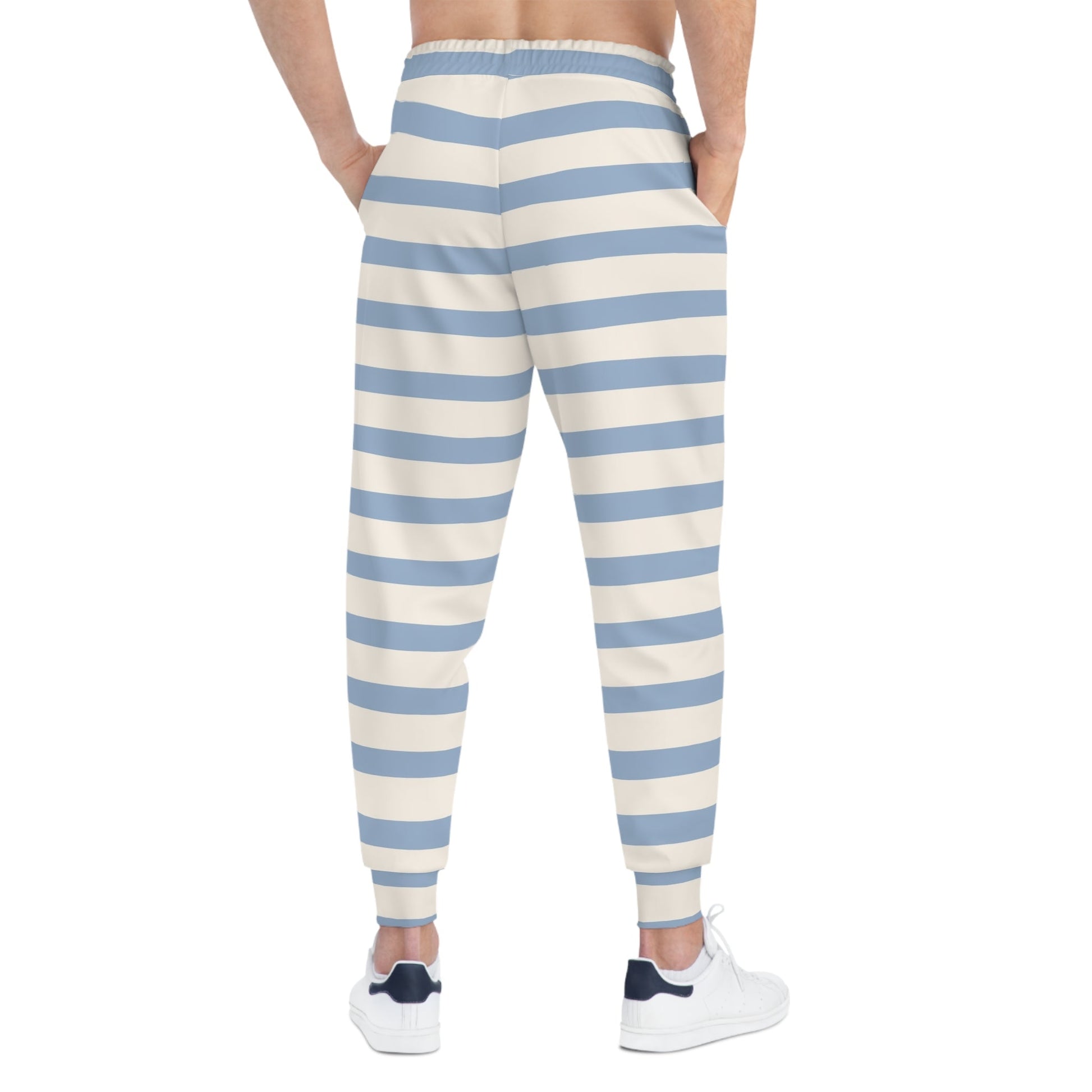 Light Blue and Off-White Striped Joggers, Artsulli - Art is Long, Life is Short, All Over Prints, , , , , , , 