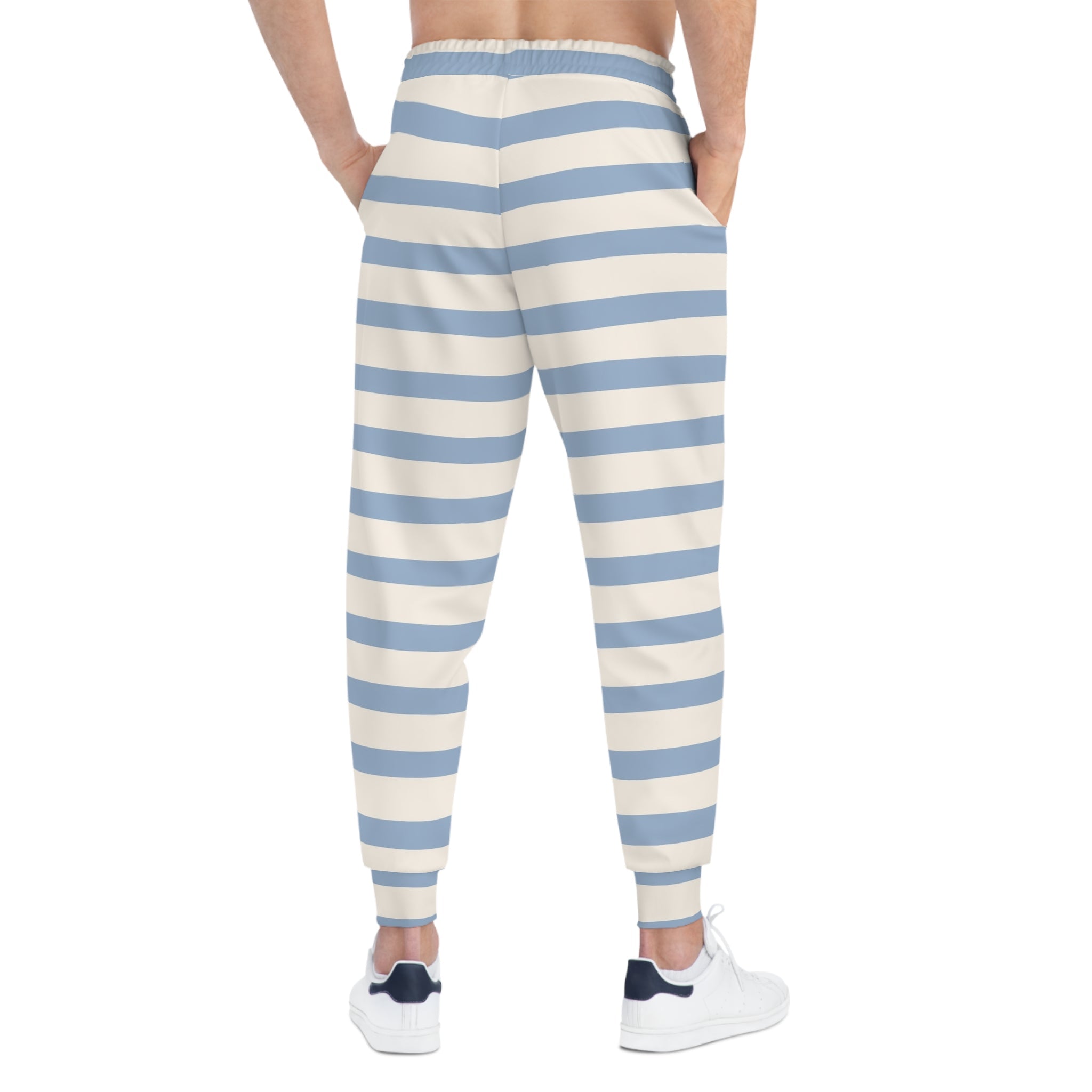 Light Blue and Off-White Striped Joggers, Artsulli - Art is Long, Life is Short, All Over Prints, , , , , , , 
