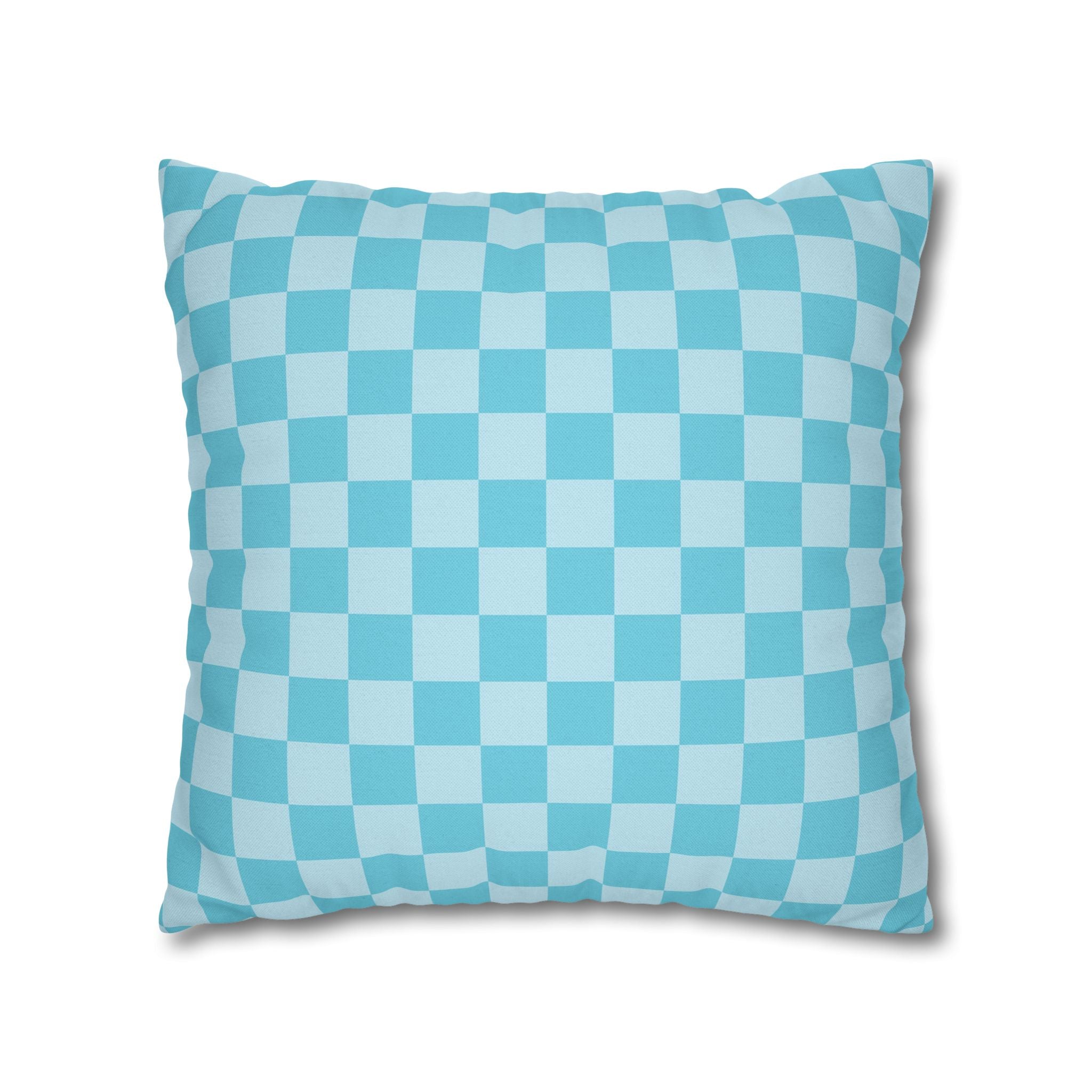 Light Blue and Turquoise Checkerboard Pillow, Artsulli - Art is Long, Life is Short, Home Decor, , , , , , , 