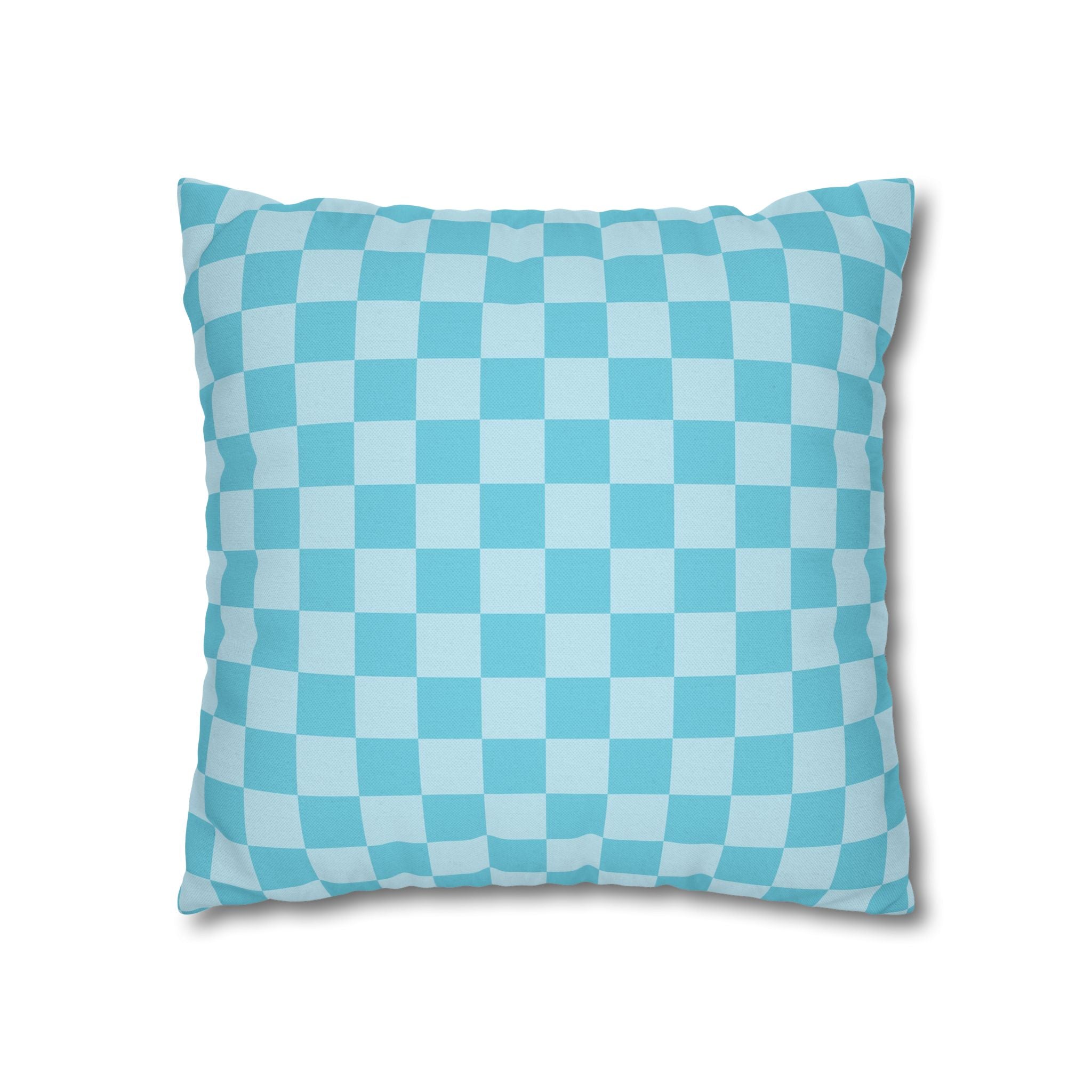 Light Blue and Turquoise Checkerboard Pillow, Artsulli - Art is Long, Life is Short, Home Decor, , , , , , , 