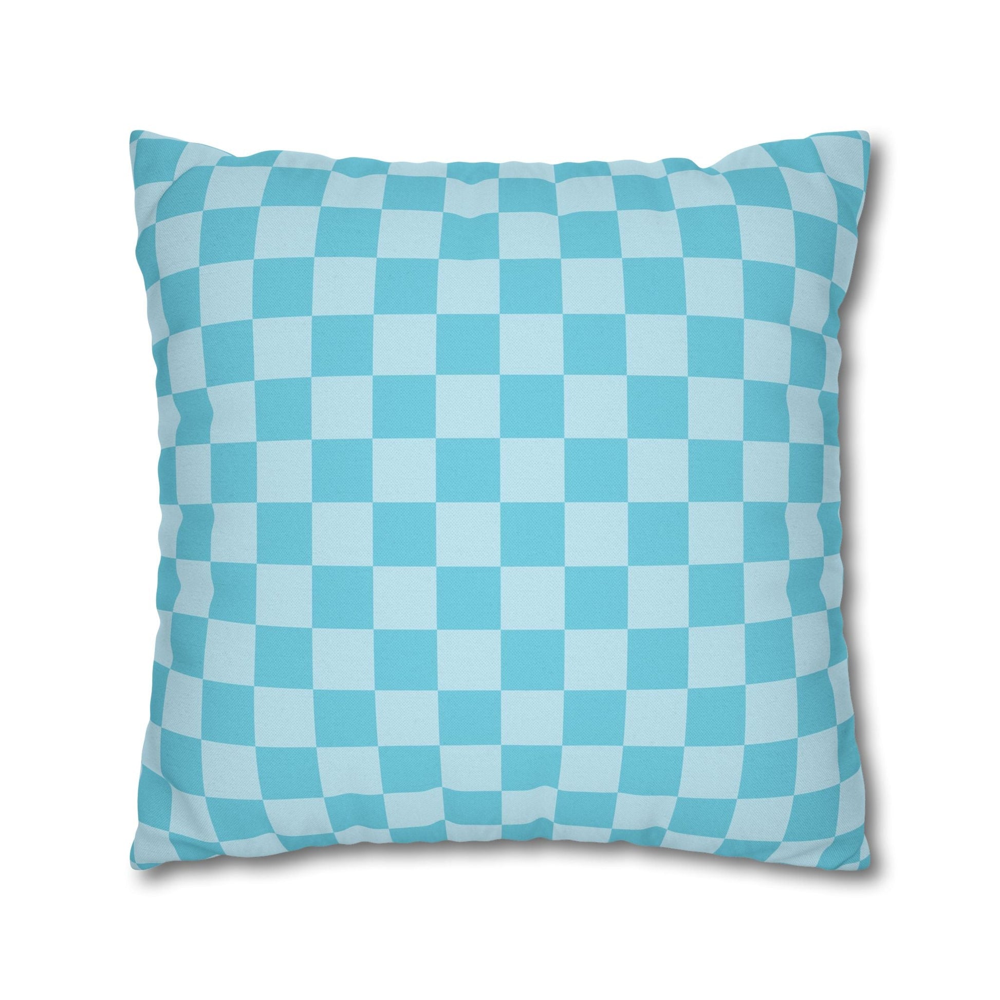 Light Blue and Turquoise Checkerboard Pillow, Artsulli - Art is Long, Life is Short, Home Decor, , , , , , , 