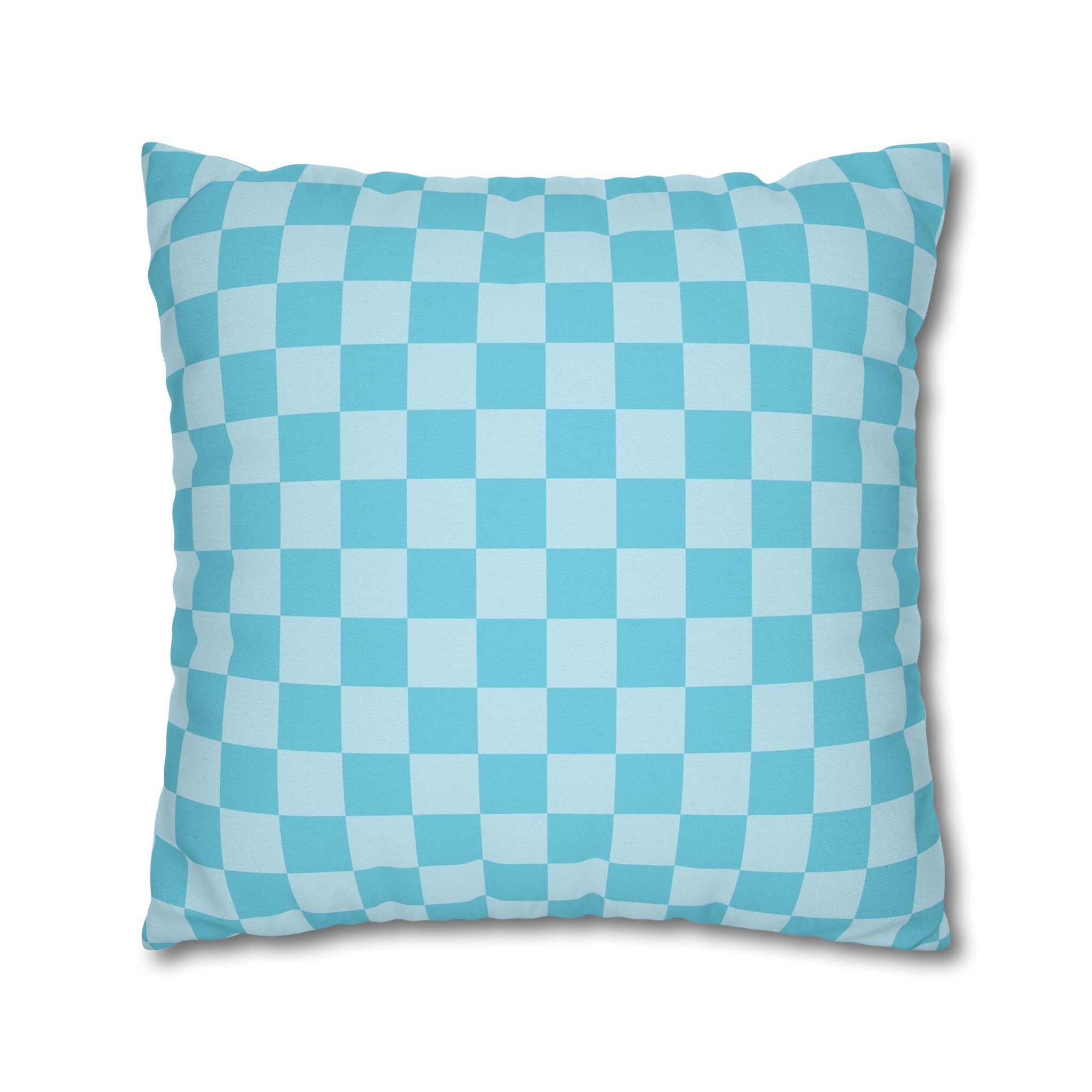 Light Blue and Turquoise Checkerboard Pillow, Artsulli - Art is Long, Life is Short, Home Decor, , , , , , , 