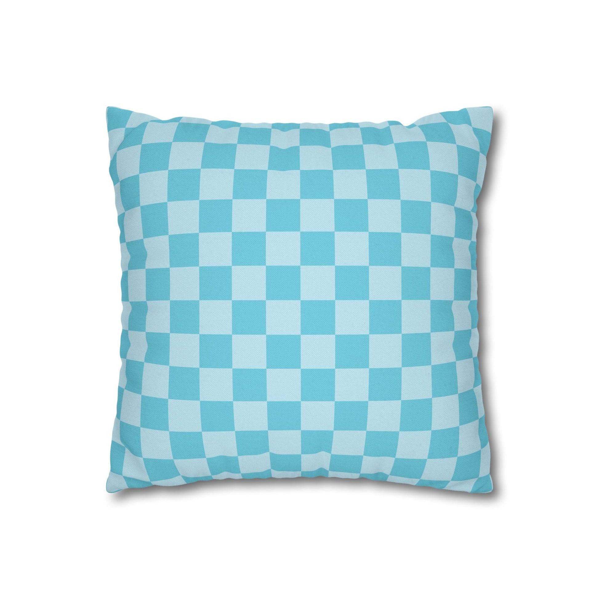 Light Blue and Turquoise Checkerboard Pillow, Artsulli - Art is Long, Life is Short, Home Decor, , , , , , , 