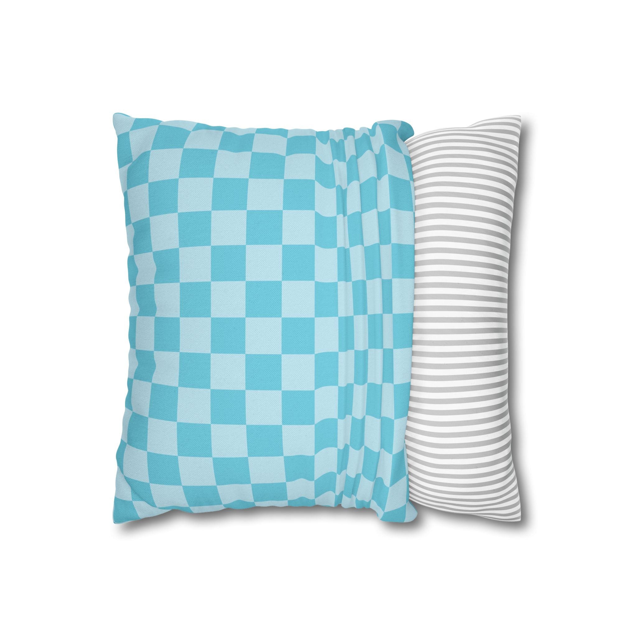 Light Blue and Turquoise Checkerboard Pillow, Artsulli - Art is Long, Life is Short, Home Decor, , , , , , , 
