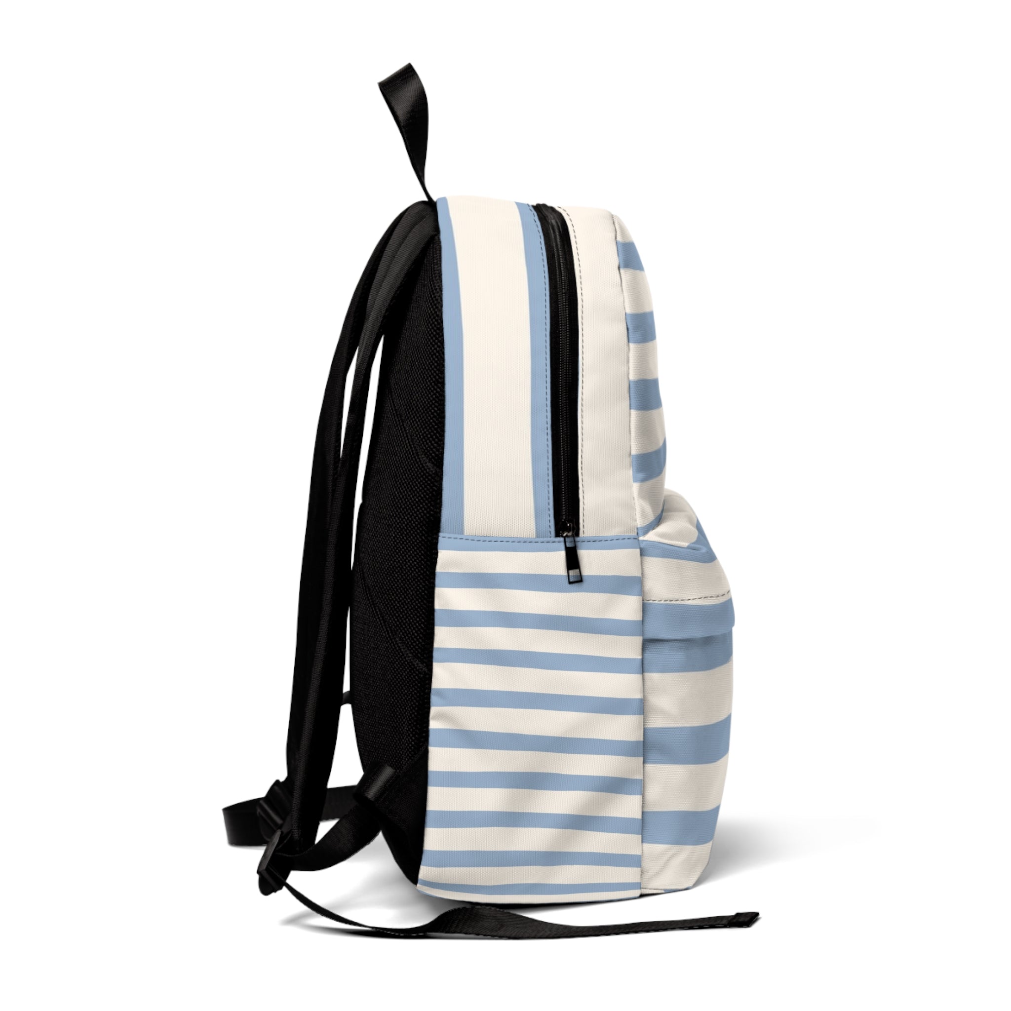 Light Blue and White Striped Backpack, Artsulli - Art is Long, Life is Short, Bags, , , , , , , 