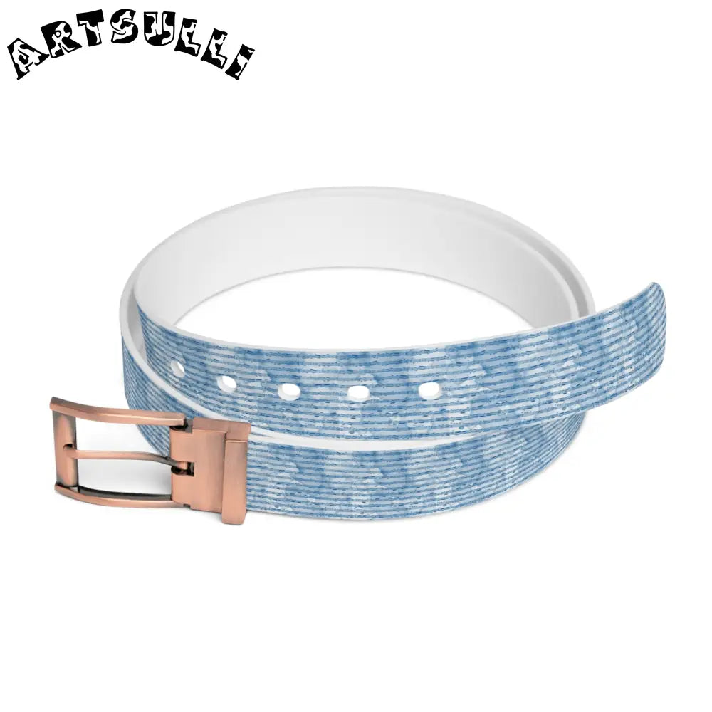Light Blue Art Printed C4 Belt Strap, Artsulli - Art is Long, Life is Short, Accessories, Material, Bronze Metal, Size, 50'', , , 21422532802993664142