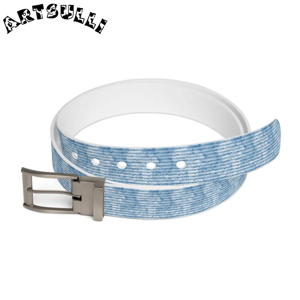 Light Blue Art Printed C4 Belt Strap, Artsulli - Art is Long, Life is Short, Accessories, Material, Gun Metal, Size, 50'', , , 29810802181515626110