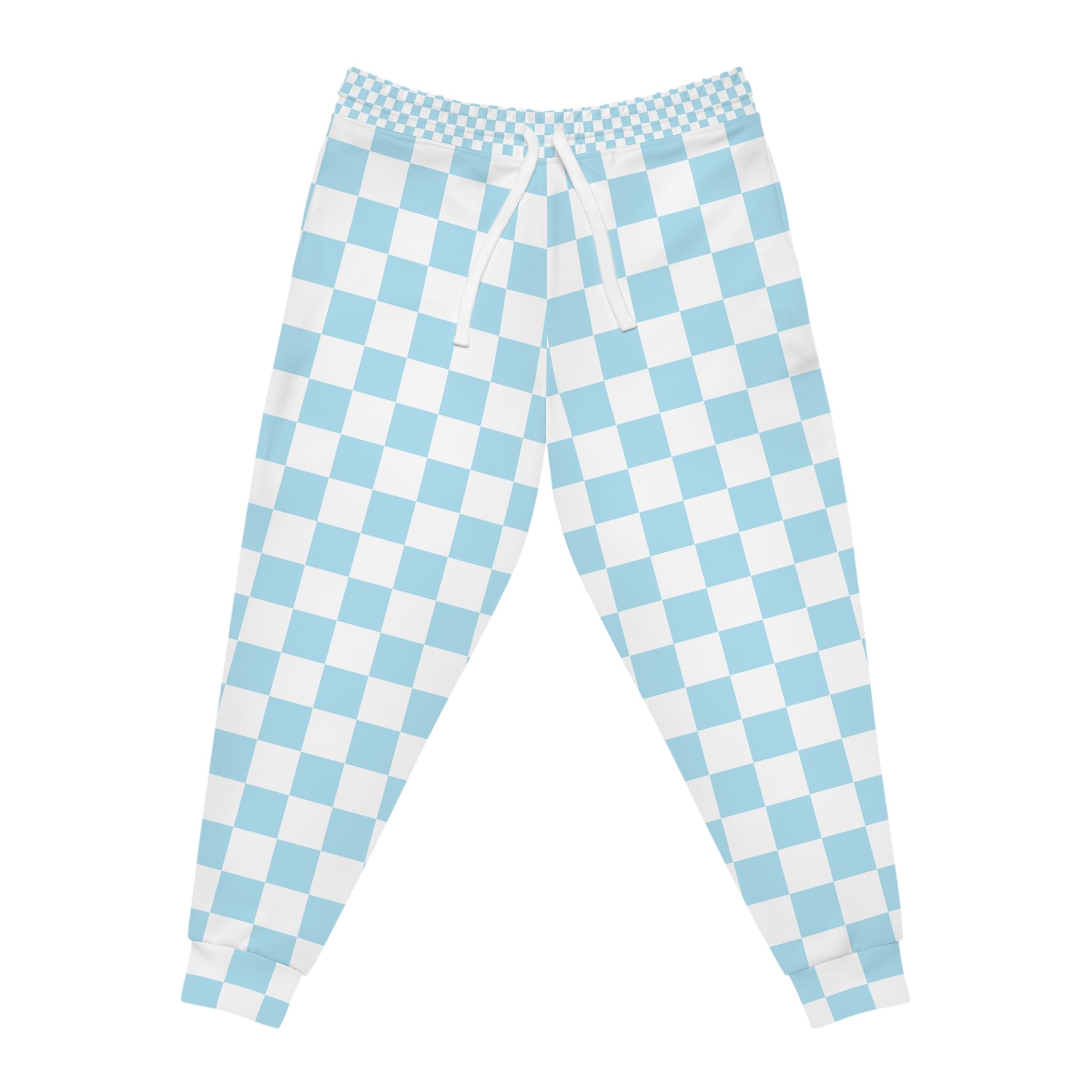 Printify Light Blue Checkered Joggers 2025