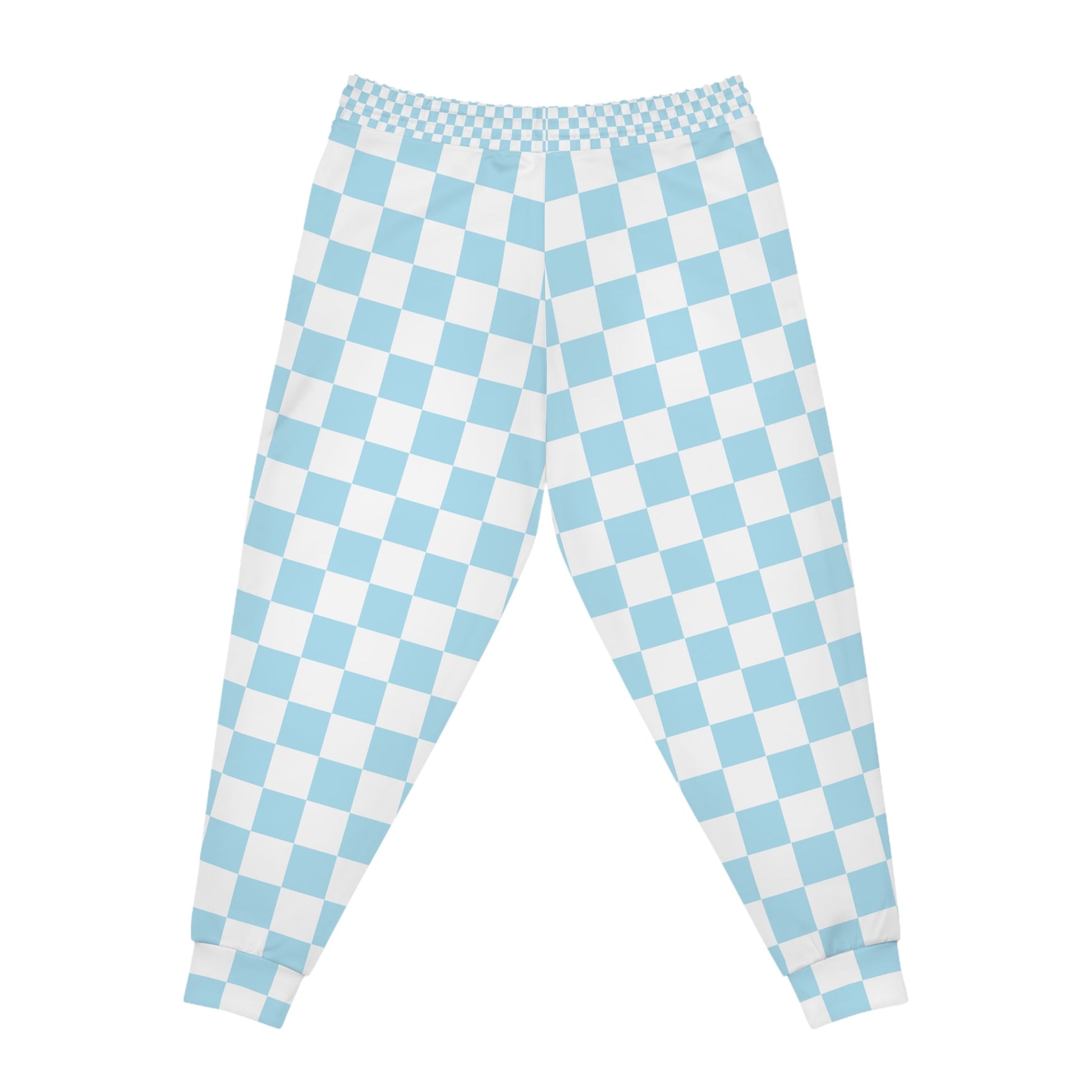 Light Blue Checkered Joggers, Artsulli - Art is Long, Life is Short, All Over Prints, , , , , , , 