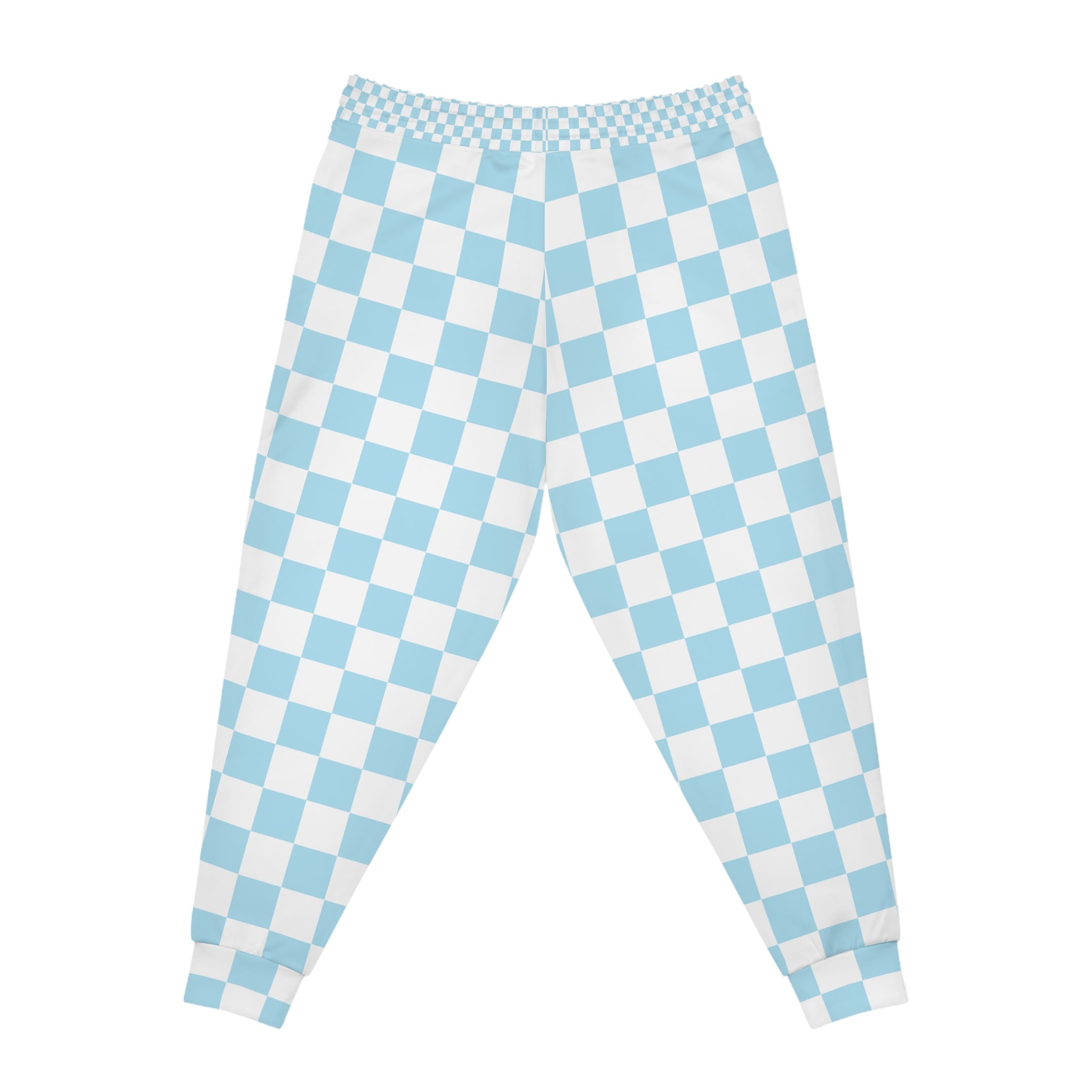 Light Blue Checkered Joggers, Artsulli - Art is Long, Life is Short, All Over Prints, , , , , , , 