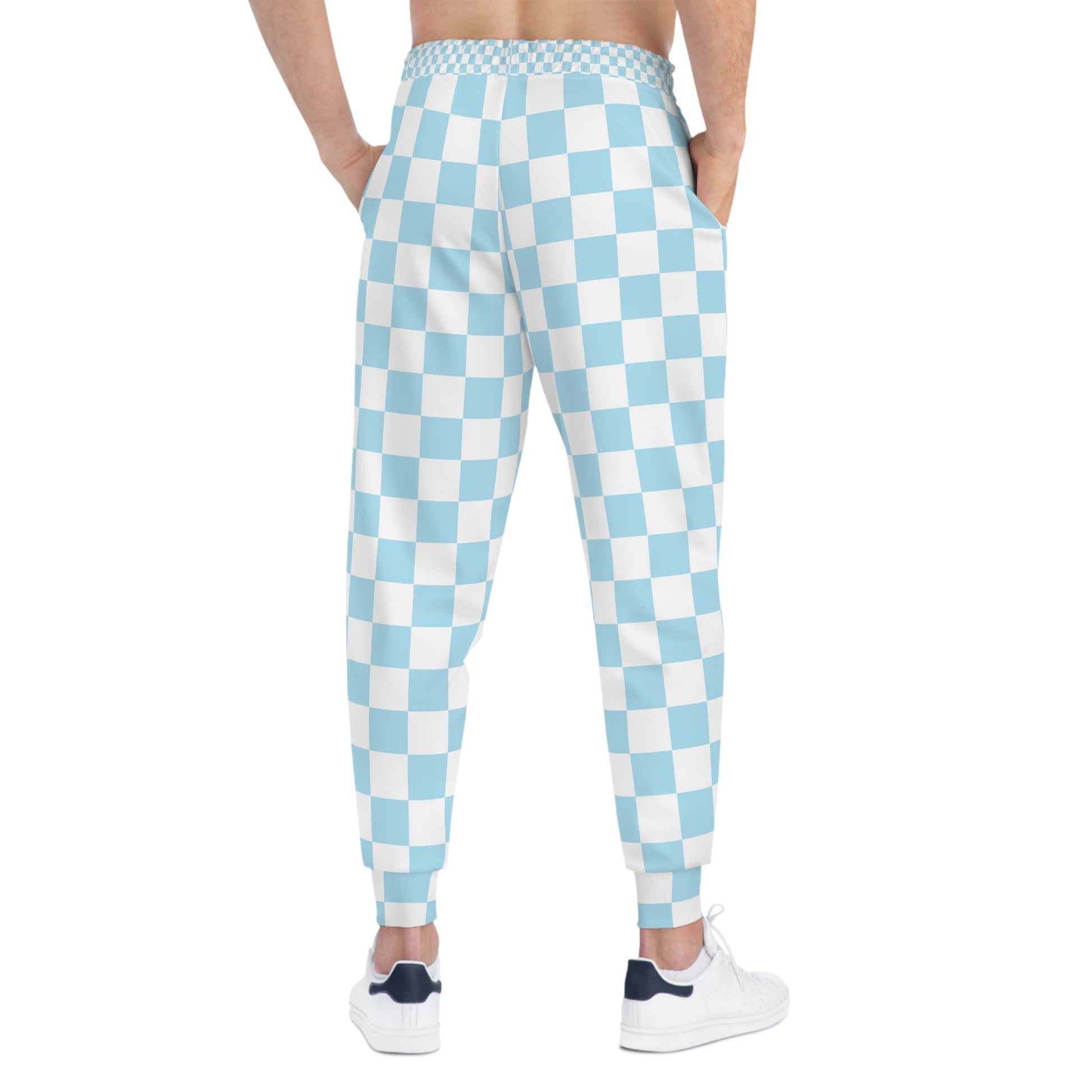 Light Blue Checkered Joggers, Artsulli - Art is Long, Life is Short, All Over Prints, , , , , , , 