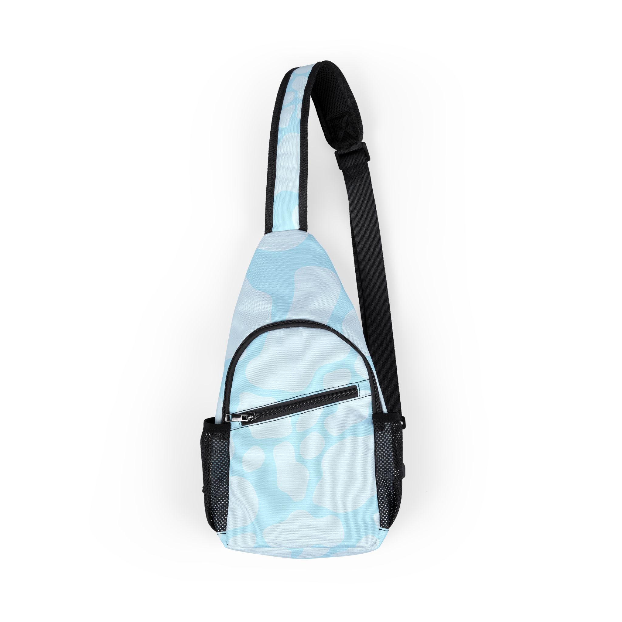 Light Blue Cloud Pattern Chest Bag, Artsulli - Art is Long, Life is Short, Bags, Size, One size, , , , , 33696022030483032577