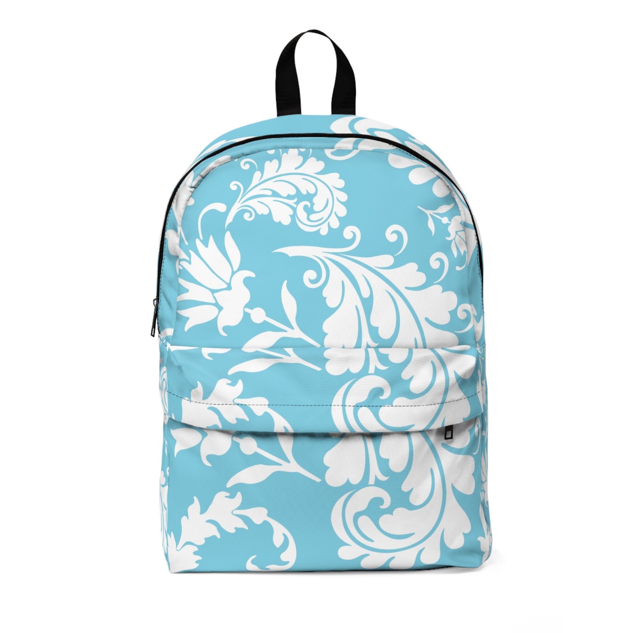 Light Blue Floral Artistic Work Backpack, Artsulli - Art is Long, Life is Short, Bags, Size, One size, , , , , 24767306950968433027