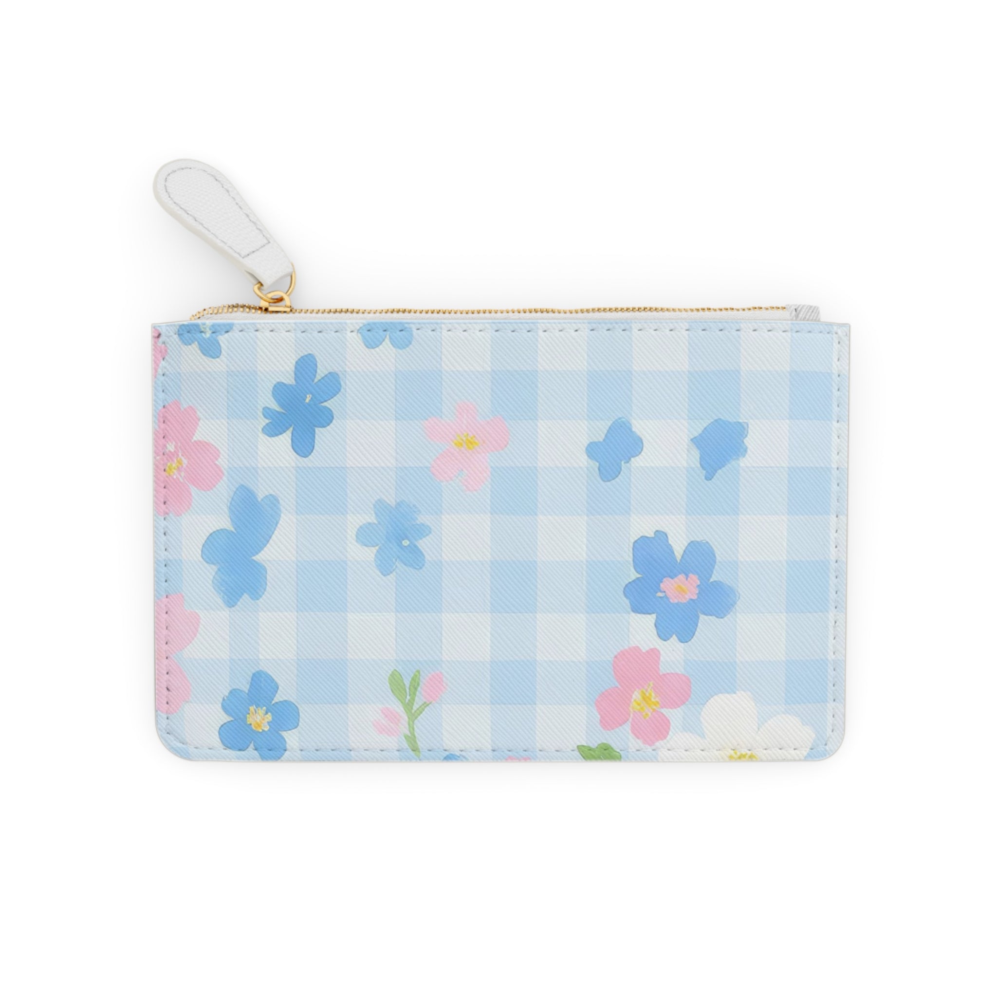 Light Blue Gingham Floral Clutch Bag, Artsulli - Art is Long, Life is Short, Bags, , , , , , , 