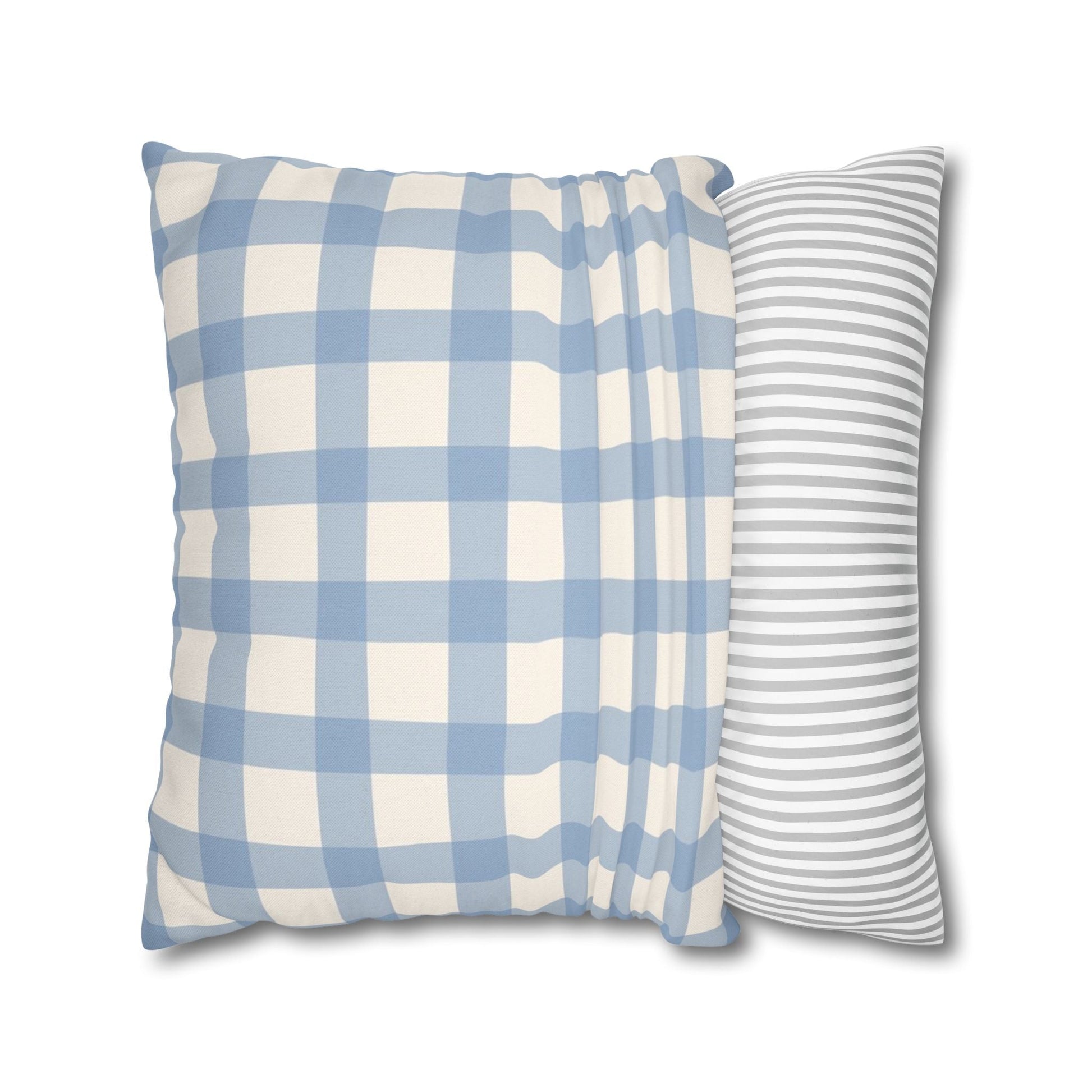 Light Blue Gingham Throw Pillow, Artsulli - Art is Long, Life is Short, Home Decor, , , , , , , 
