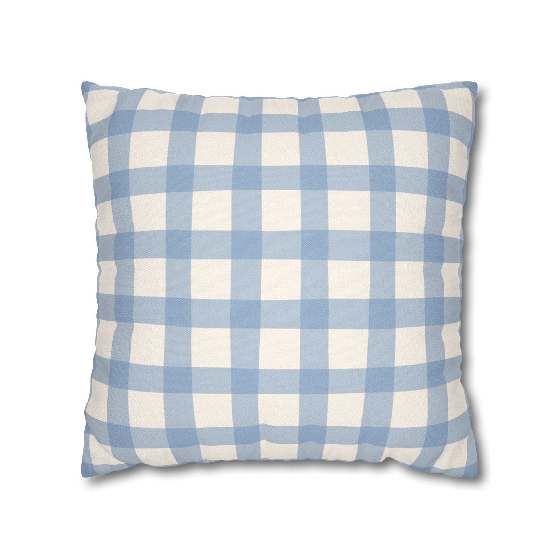 Light Blue Gingham Throw Pillow, Artsulli - Art is Long, Life is Short, Home Decor, Size, 18" × 18", , , , , 33269760393986036758