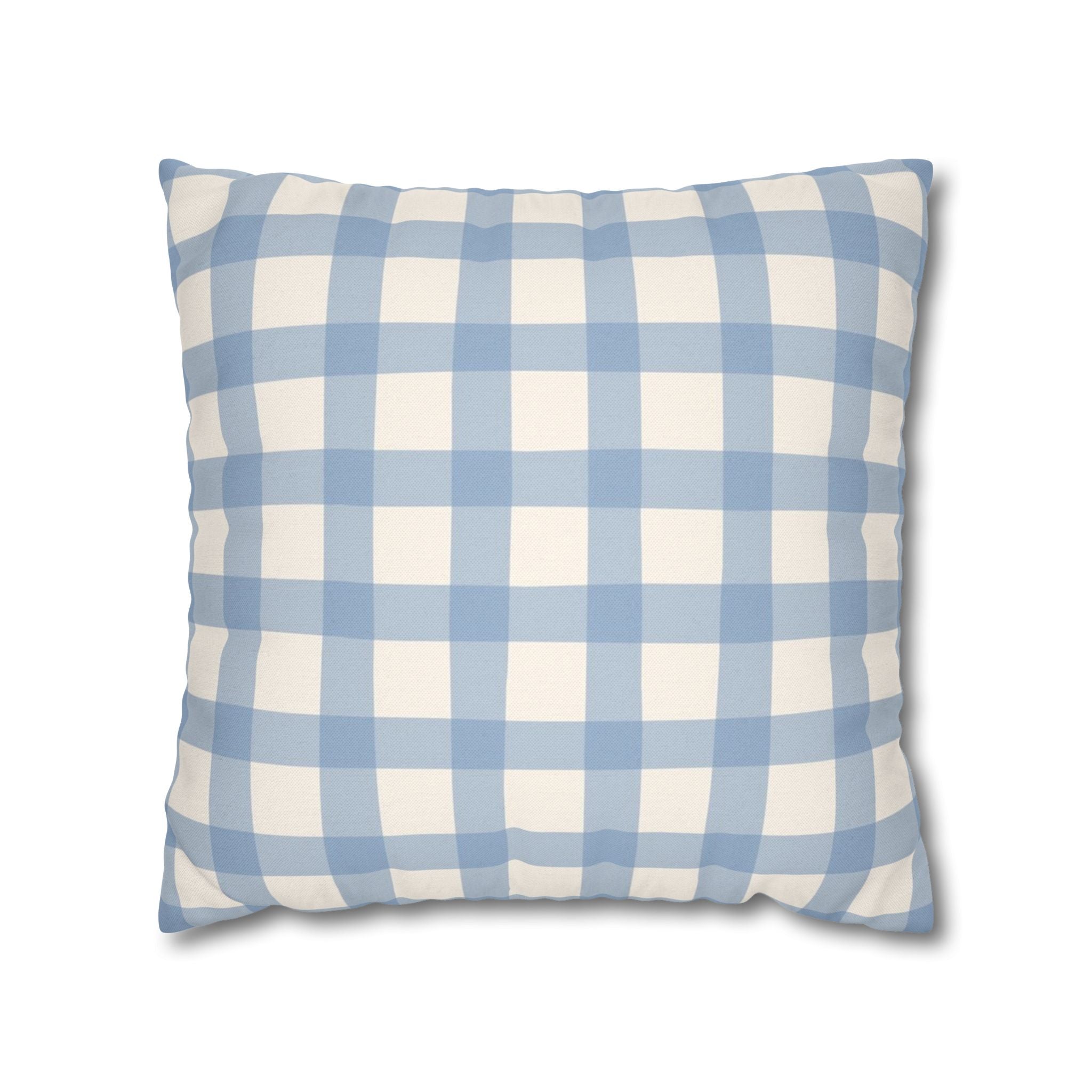 Light Blue Gingham Throw Pillow, Artsulli - Art is Long, Life is Short, Home Decor, Size, 18" × 18", , , , , 33269760393986036758