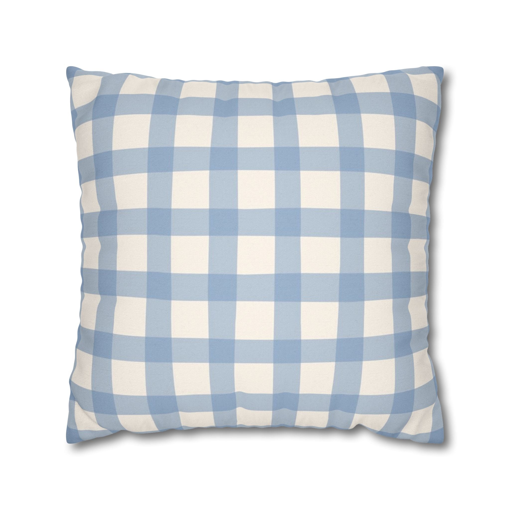 Light Blue Gingham Throw Pillow, Artsulli - Art is Long, Life is Short, Home Decor, Size, 20" × 20", , , , , 41150629341413611499