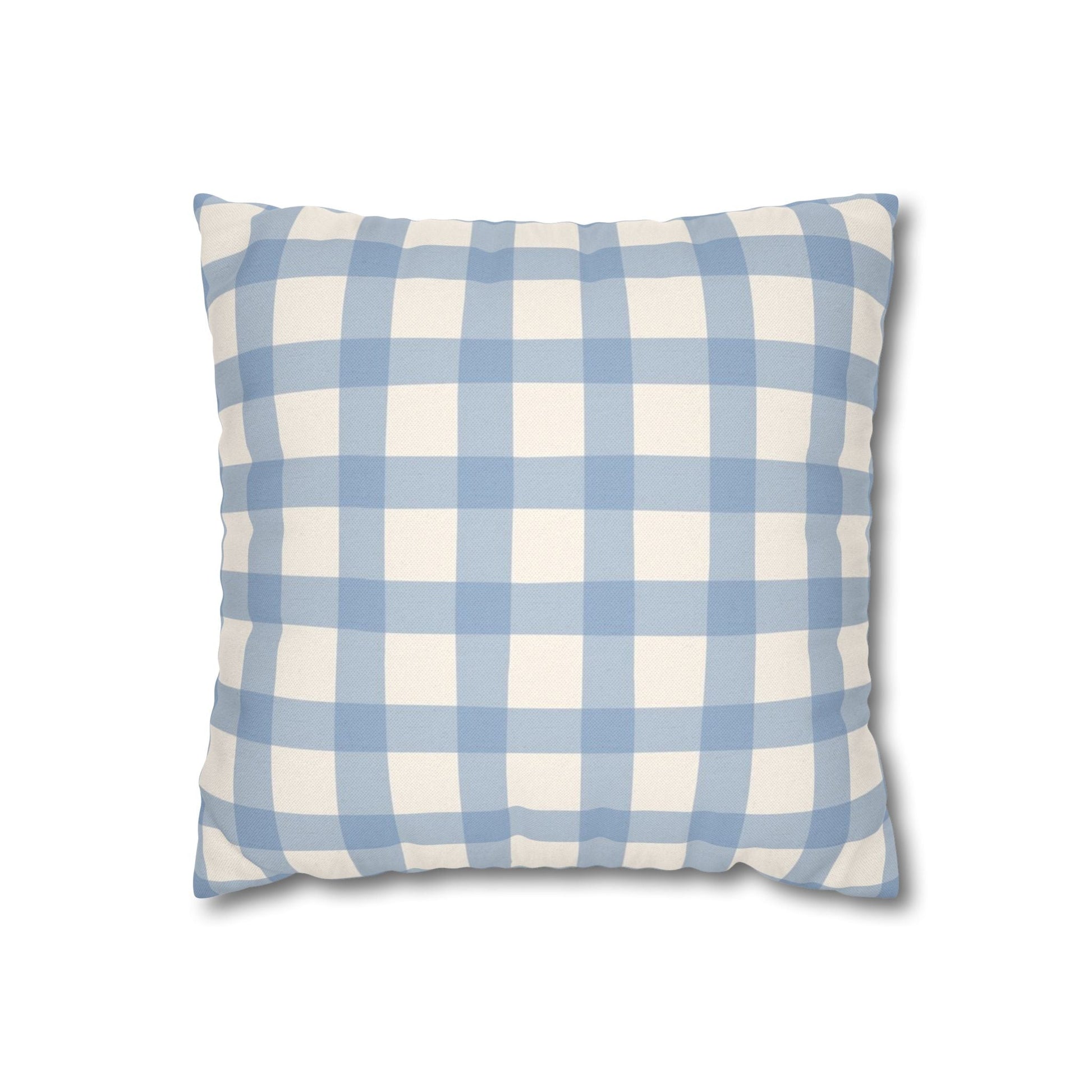 Light Blue Gingham Throw Pillow, Artsulli - Art is Long, Life is Short, Home Decor, Size, 14" × 14", , , , , 30477840091979140371