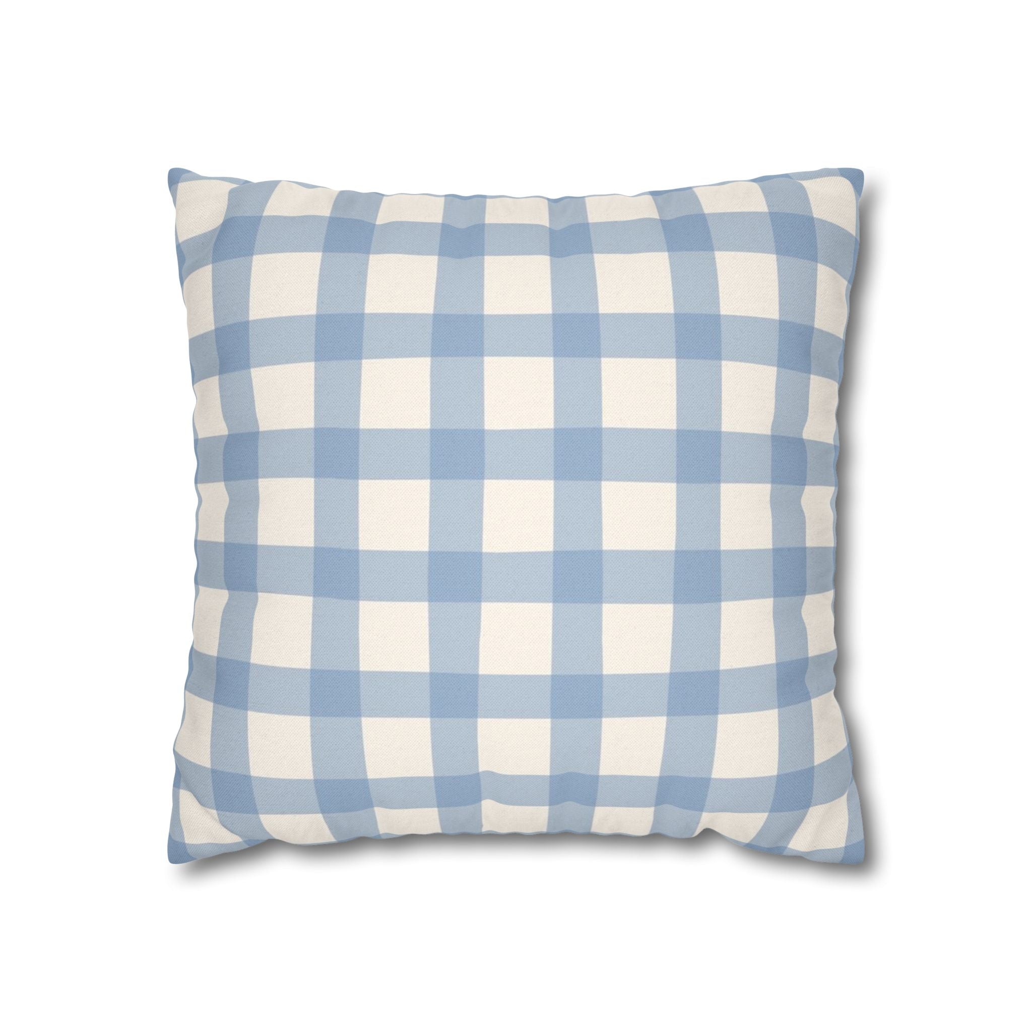 Light Blue Gingham Throw Pillow, Artsulli - Art is Long, Life is Short, Home Decor, Size, 16" × 16", , , , , 27015935925248897557