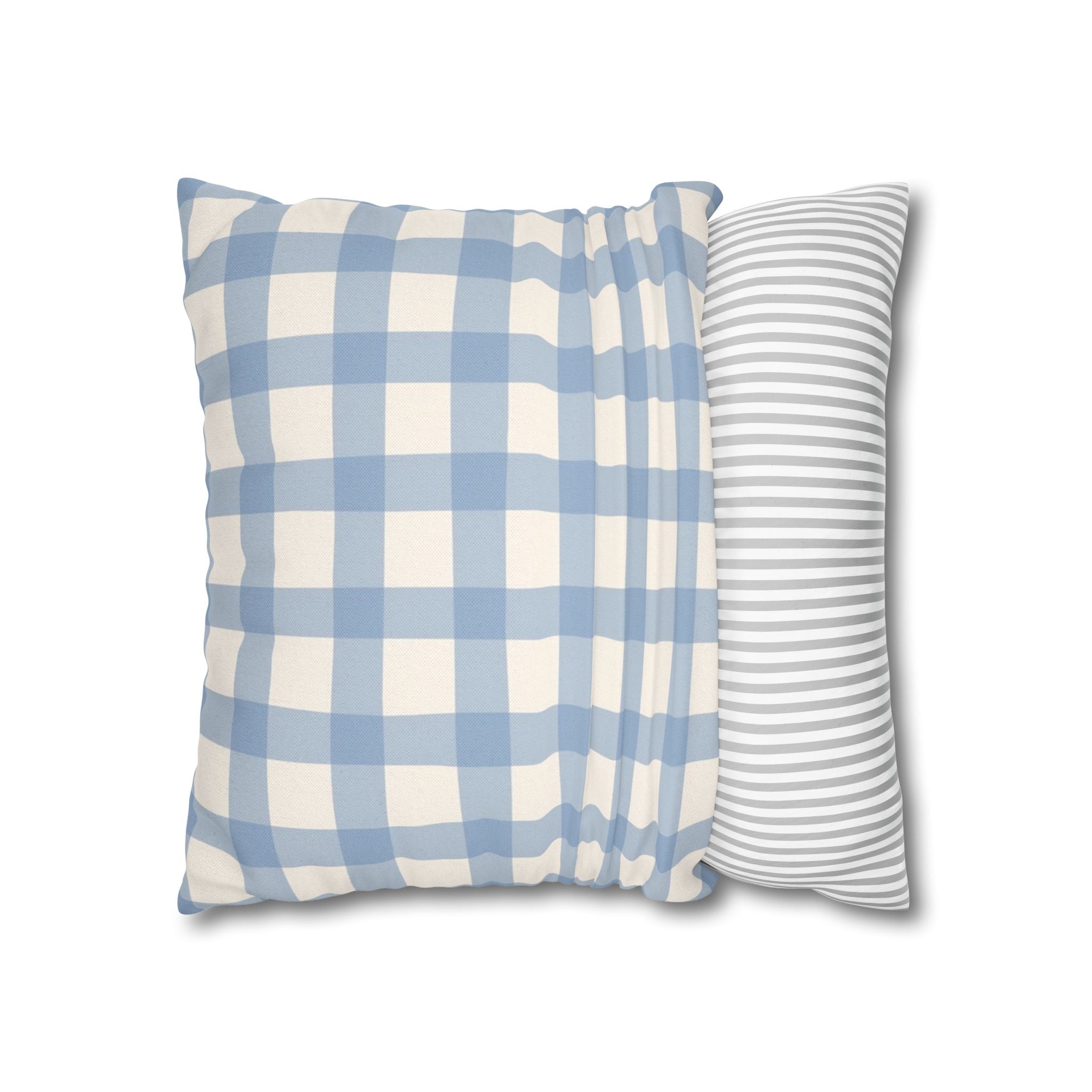 Light Blue Gingham Throw Pillow, Artsulli - Art is Long, Life is Short, Home Decor, , , , , , , 