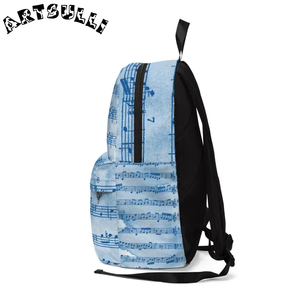 Light Blue Music Note Backpack, Artsulli - Art is Long, Life is Short, Bags, , , , , , , 