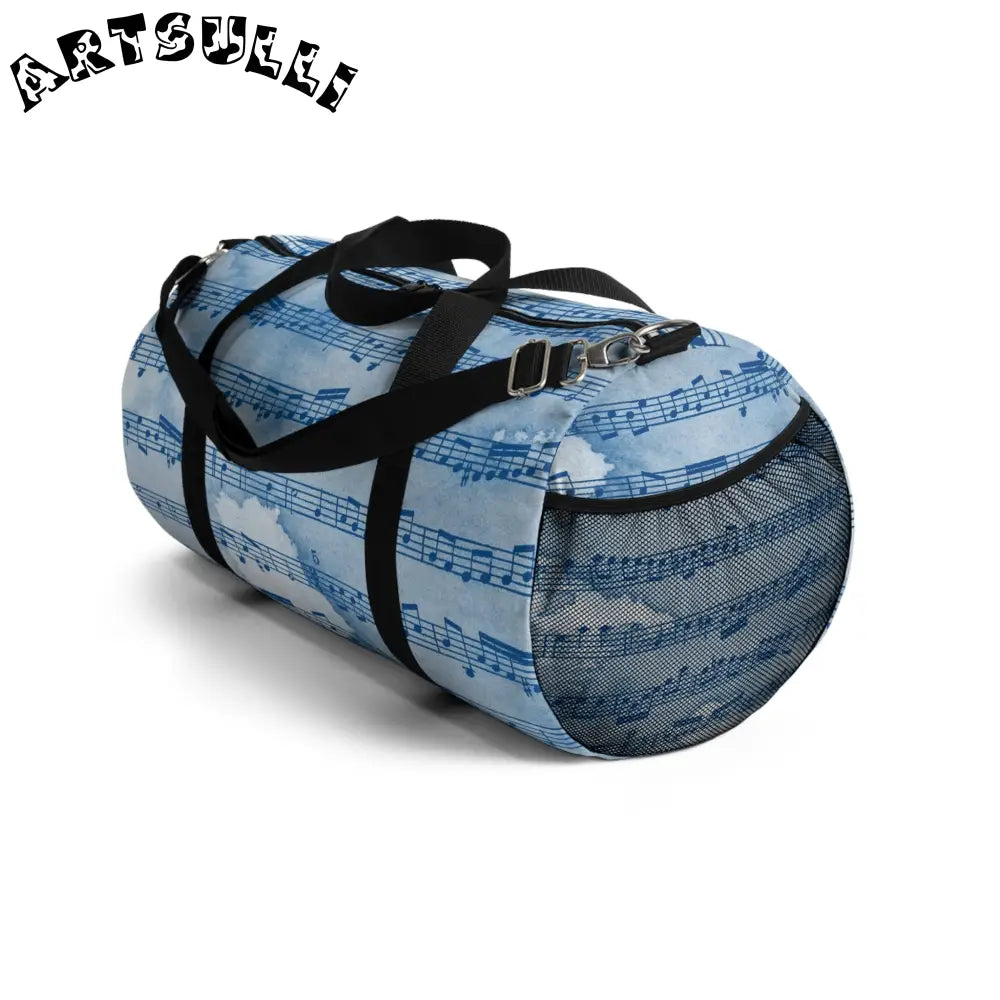 JAKKOUTTHEBXX Light Blue Musical Notes Duffel Bag 2025