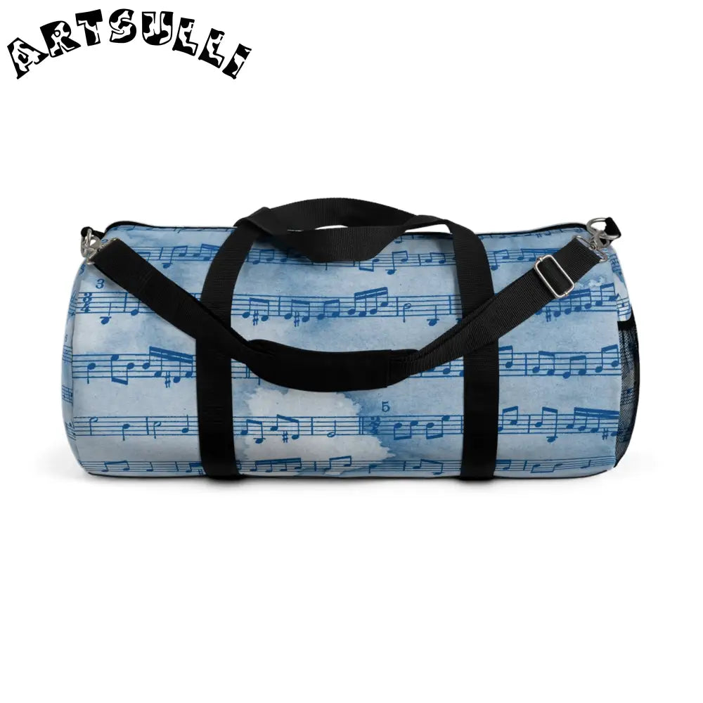 Light Blue Musical Notes Duffel Bag, Artsulli - Art is Long, Life is Short, Bags, Size, Large, , , , , 21531379550427466115
