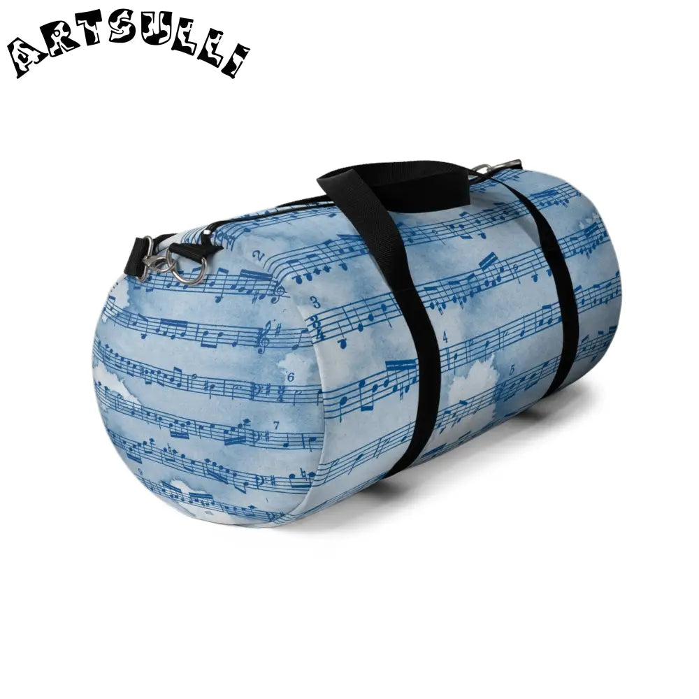 JAKKOUTTHEBXX Light Blue Musical Notes Duffel Bag 2025