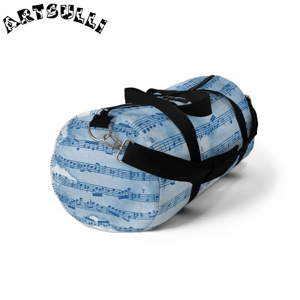 JAKKOUTTHEBXX Light Blue Musical Notes Duffel Bag 2025