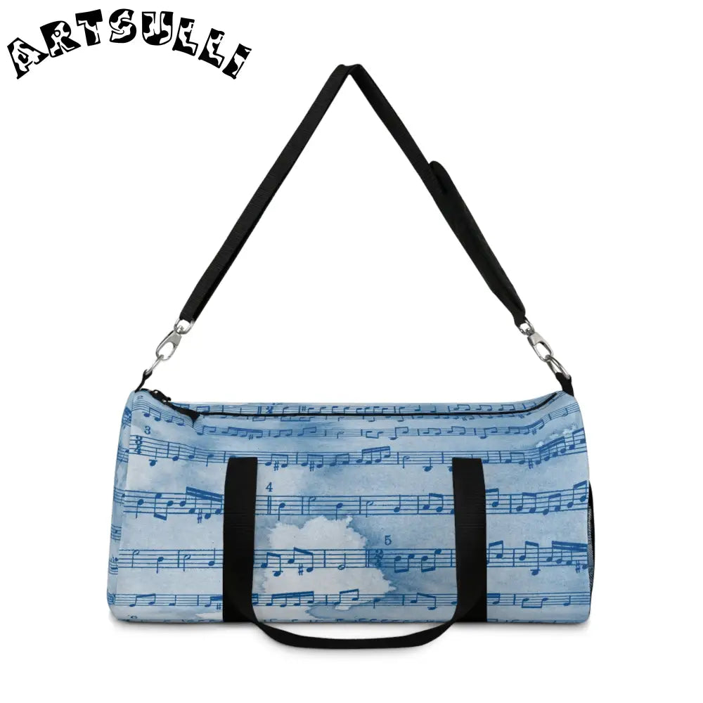 JAKKOUTTHEBXX Light Blue Musical Notes Duffel Bag 2025