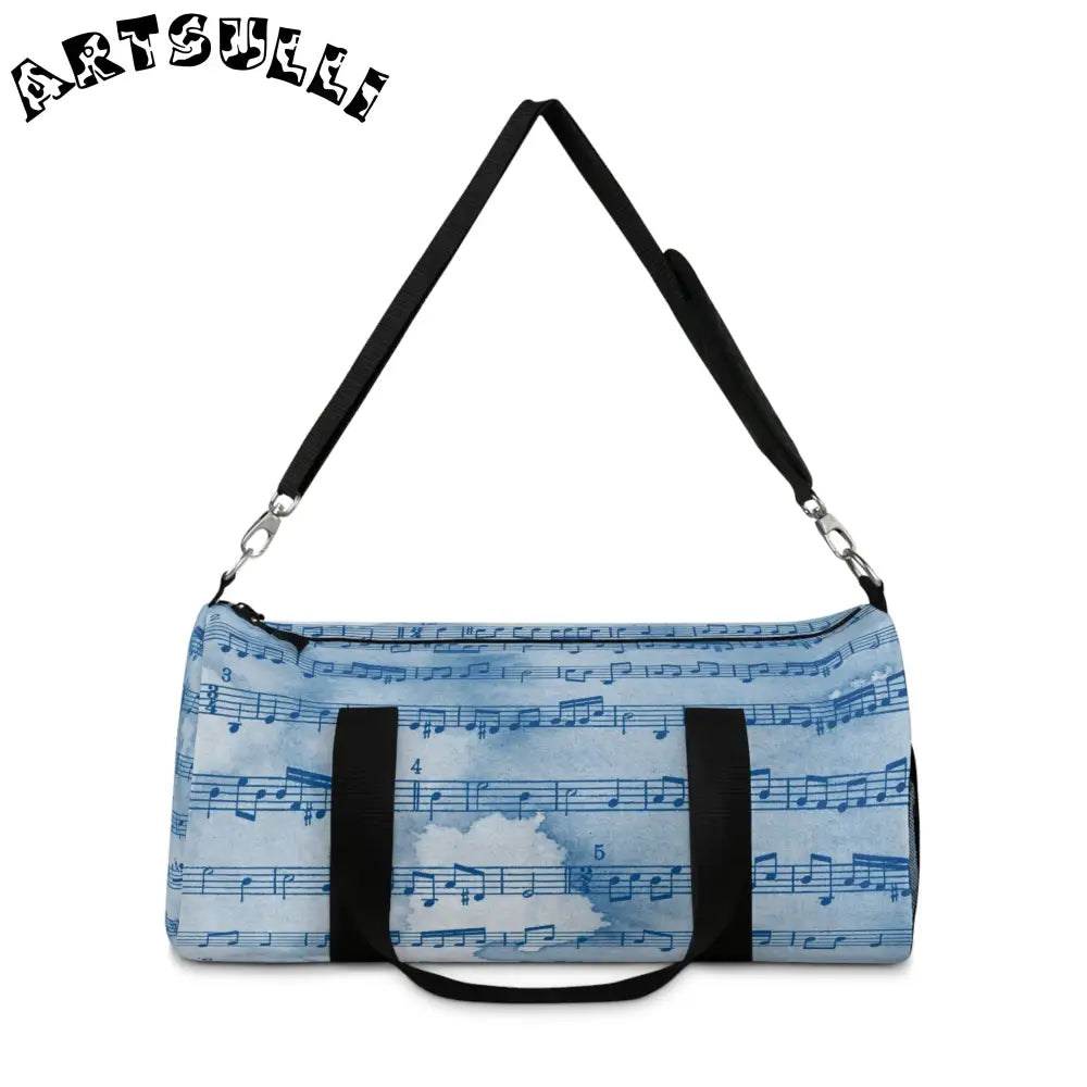 JAKKOUTTHEBXX Light Blue Musical Notes Duffel Bag 2025