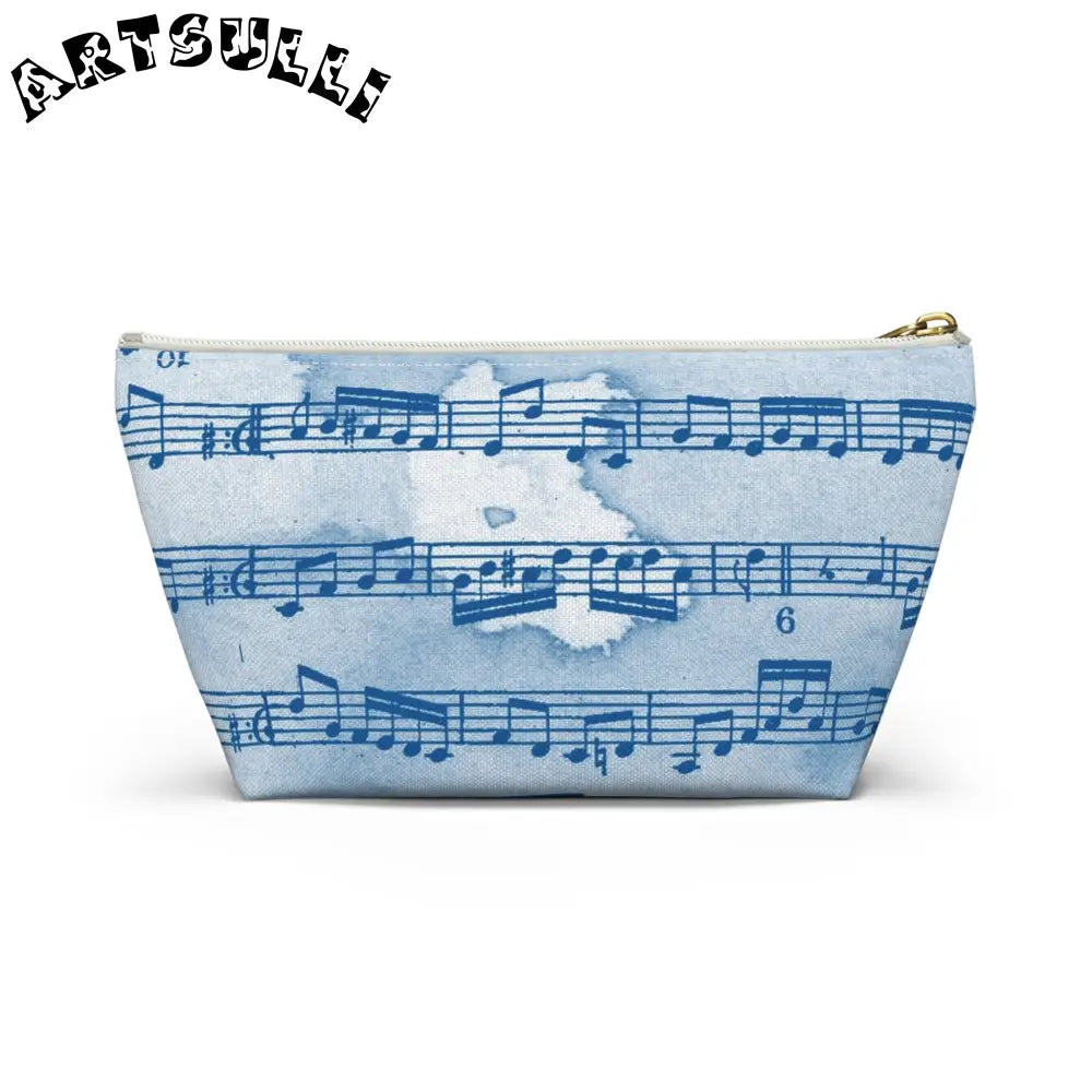 Light Blue Musical Notes Pouch, Artsulli - Art is Long, Life is Short, Bags, , , , , , , 