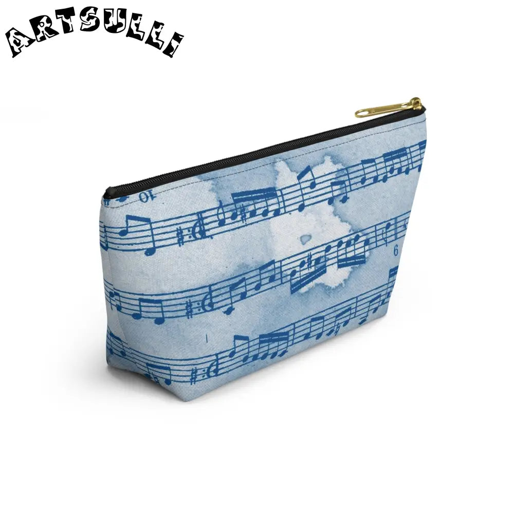 Light Blue Musical Notes Pouch, Artsulli - Art is Long, Life is Short, Bags, , , , , , , 