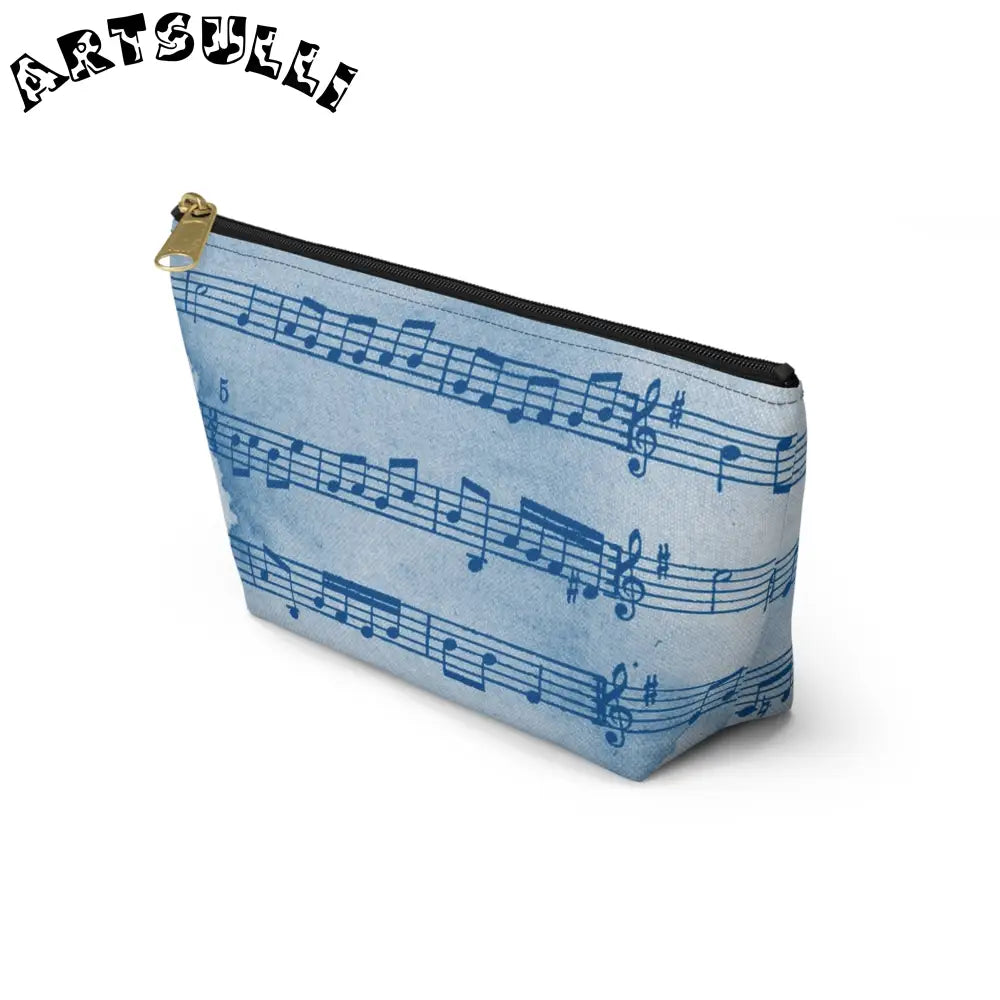 Light Blue Musical Notes Pouch, Artsulli - Art is Long, Life is Short, Bags, , , , , , , 