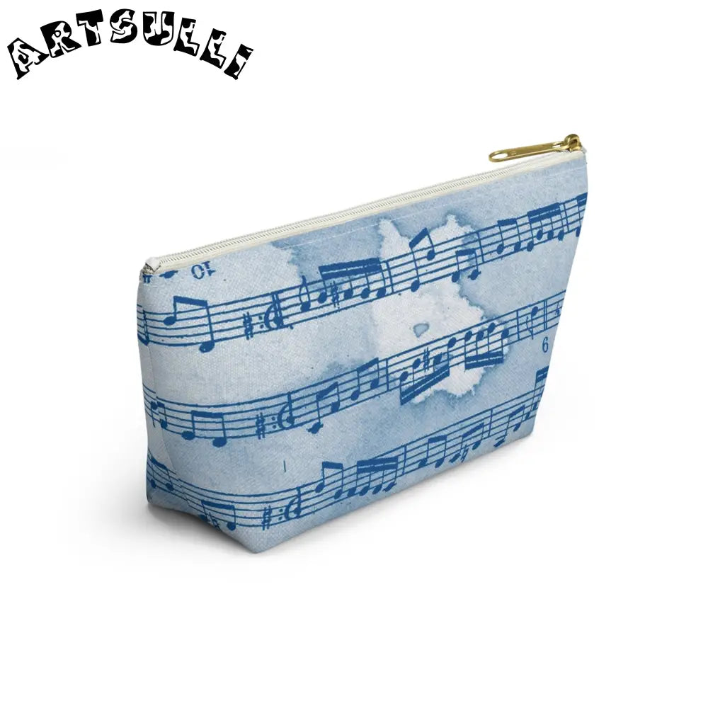 Light Blue Musical Notes Pouch, Artsulli - Art is Long, Life is Short, Bags, , , , , , , 