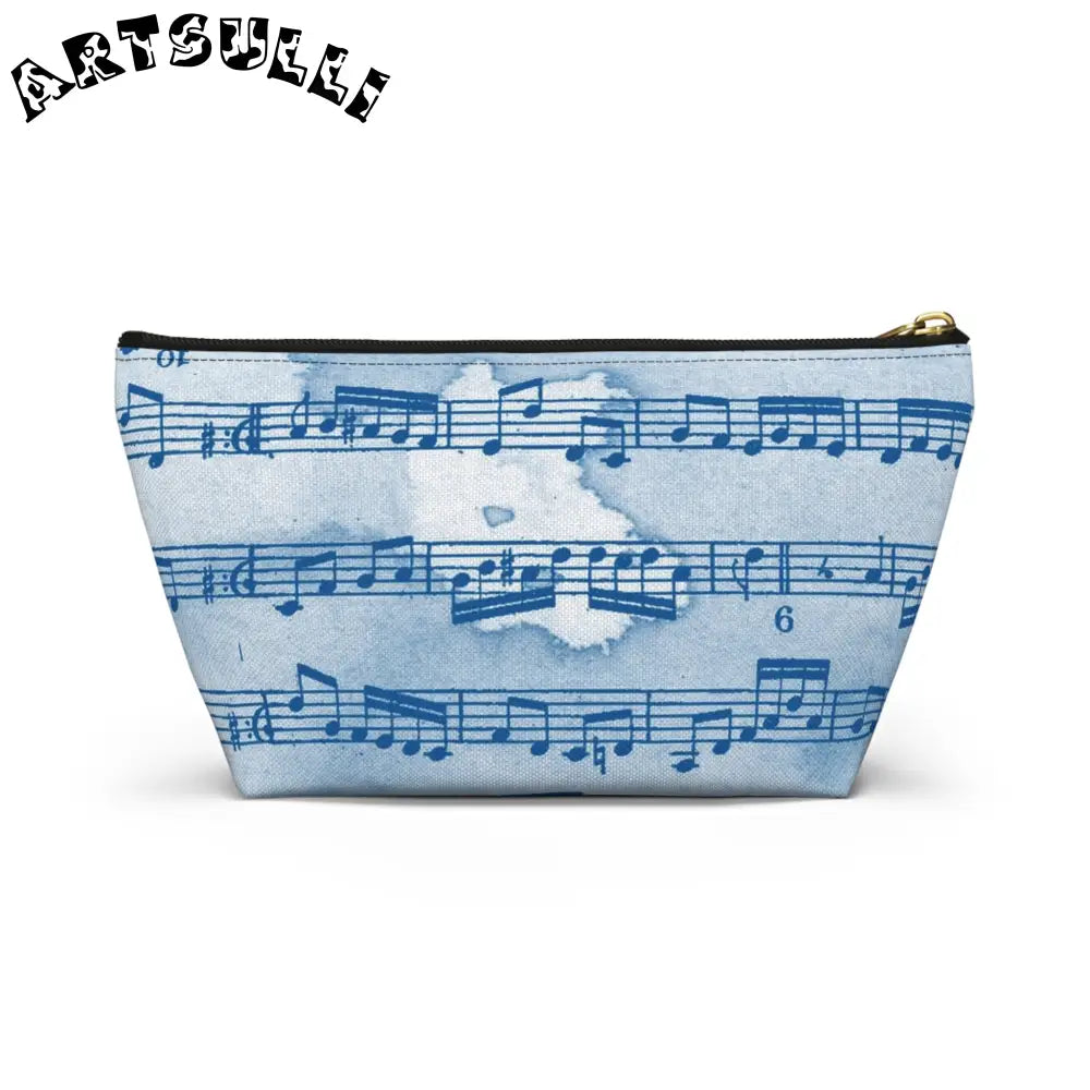 Light Blue Musical Notes Pouch, Artsulli - Art is Long, Life is Short, Bags, , , , , , , 