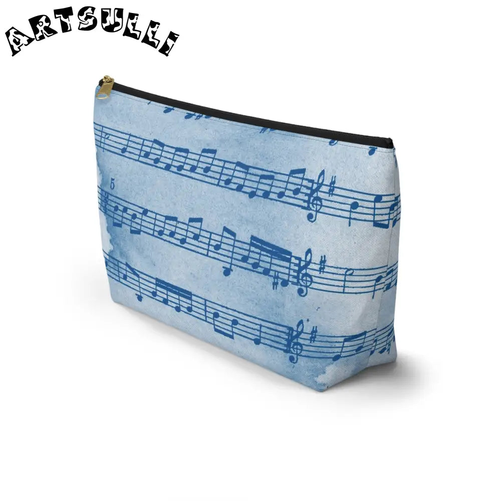 Light Blue Musical Notes Pouch, Artsulli - Art is Long, Life is Short, Bags, , , , , , , 
