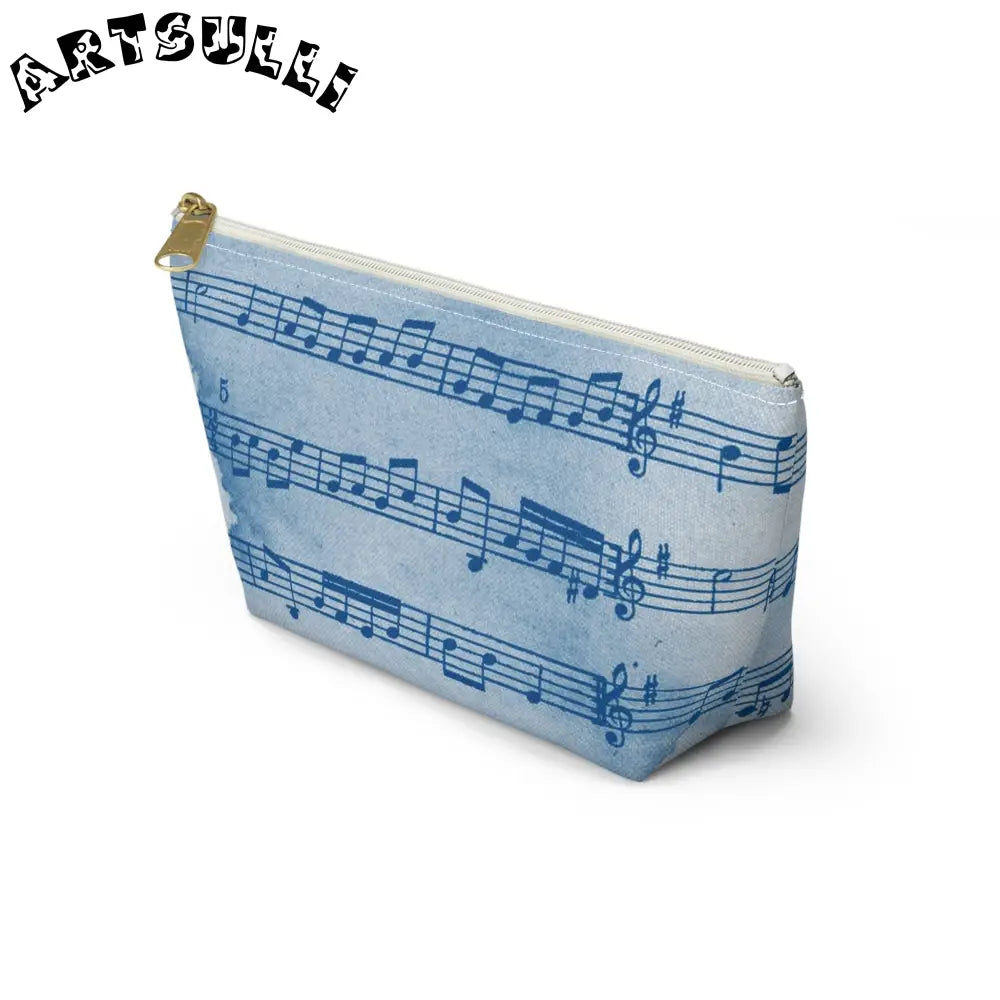 Light Blue Musical Notes Pouch, Artsulli - Art is Long, Life is Short, Bags, , , , , , , 
