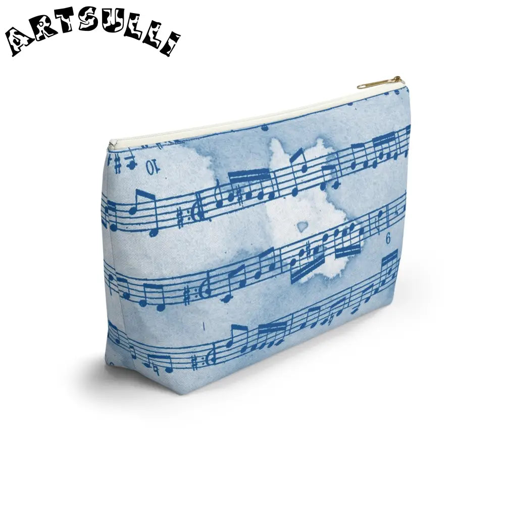 Light Blue Musical Notes Pouch, Artsulli - Art is Long, Life is Short, Bags, , , , , , , 