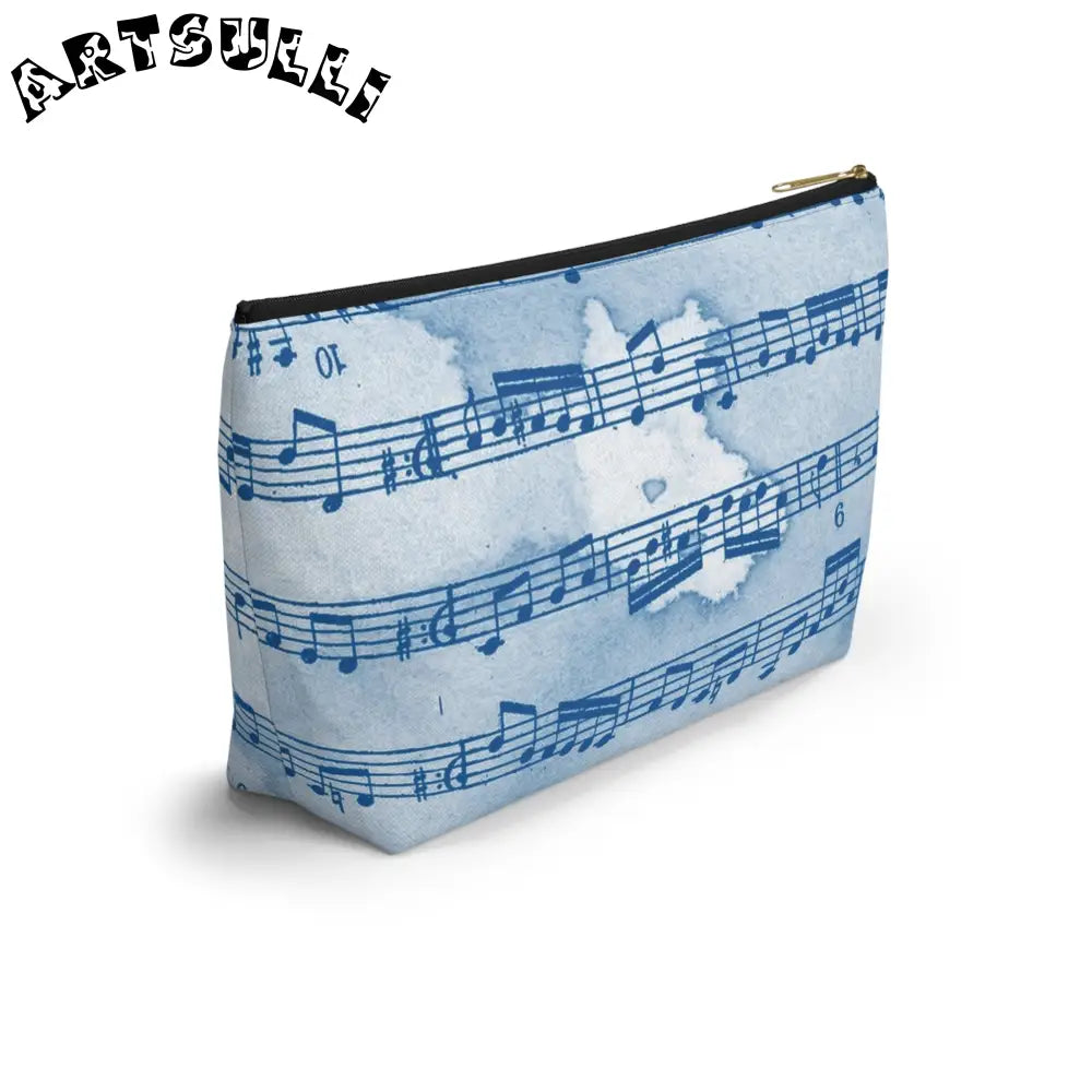 Light Blue Musical Notes Pouch, Artsulli - Art is Long, Life is Short, Bags, , , , , , , 