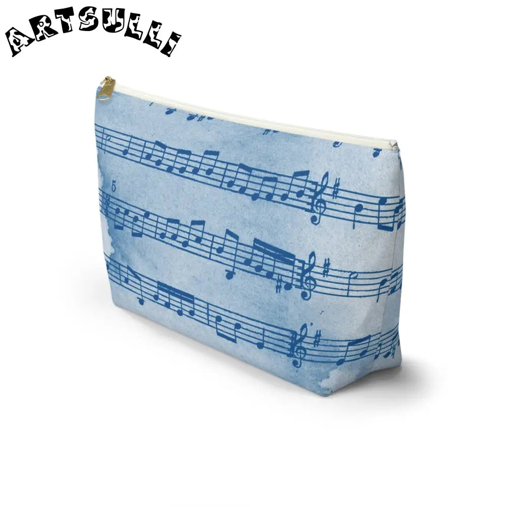 Light Blue Musical Notes Pouch, Artsulli - Art is Long, Life is Short, Bags, , , , , , , 