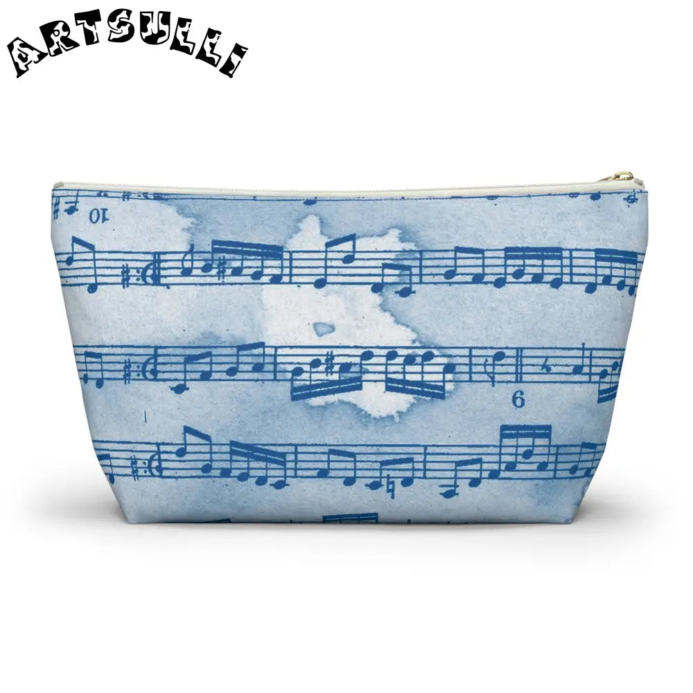Light Blue Musical Notes Pouch, Artsulli - Art is Long, Life is Short, Bags, , , , , , , 