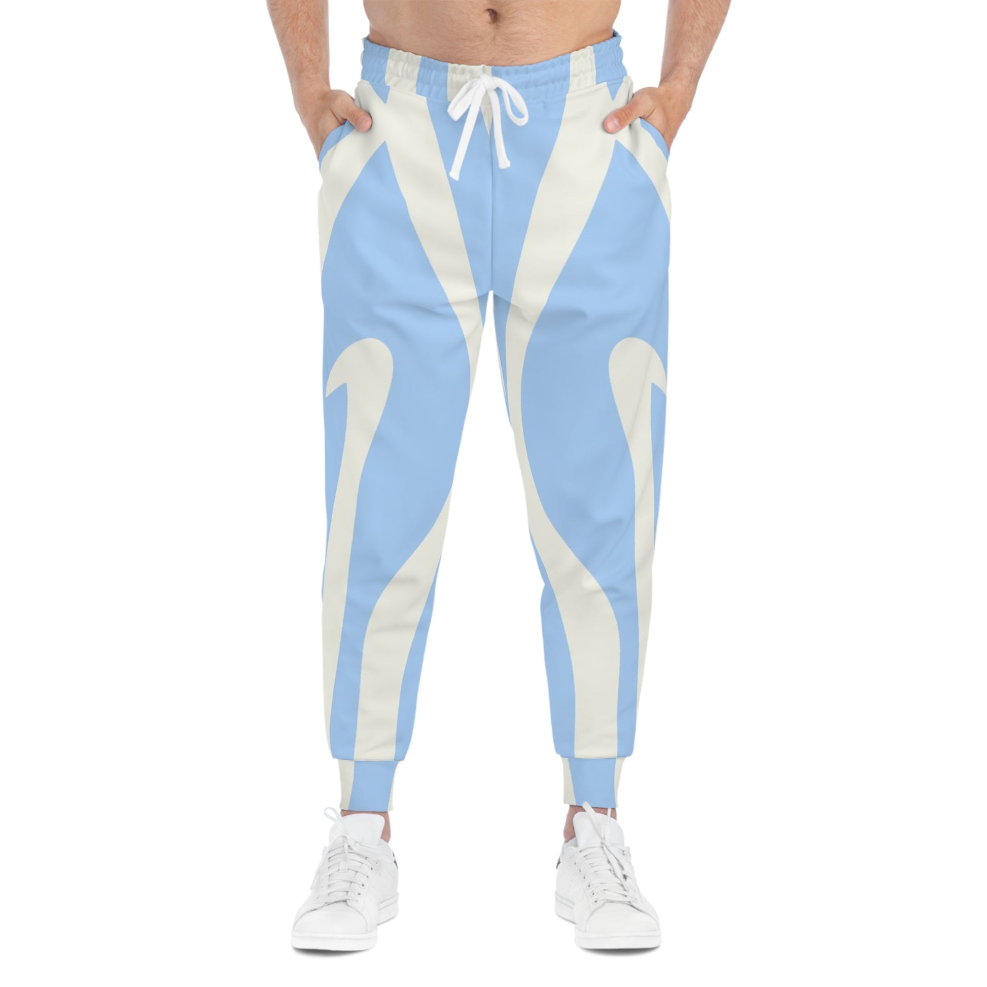 Printify Light Blue Patterned Unisex Joggers 2025